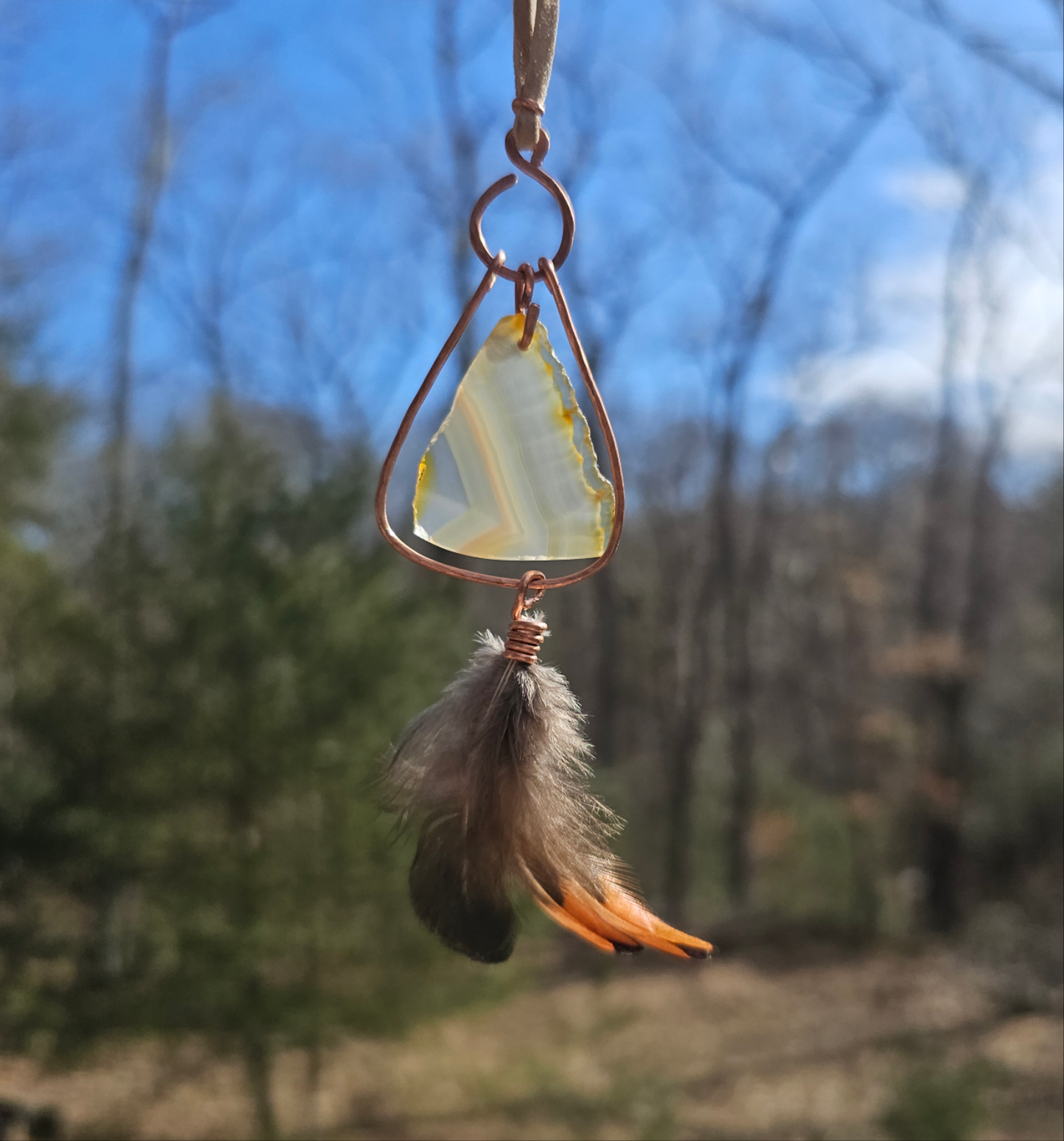 Iris agate suncatcher. Boho decor - EarthyElementStudio