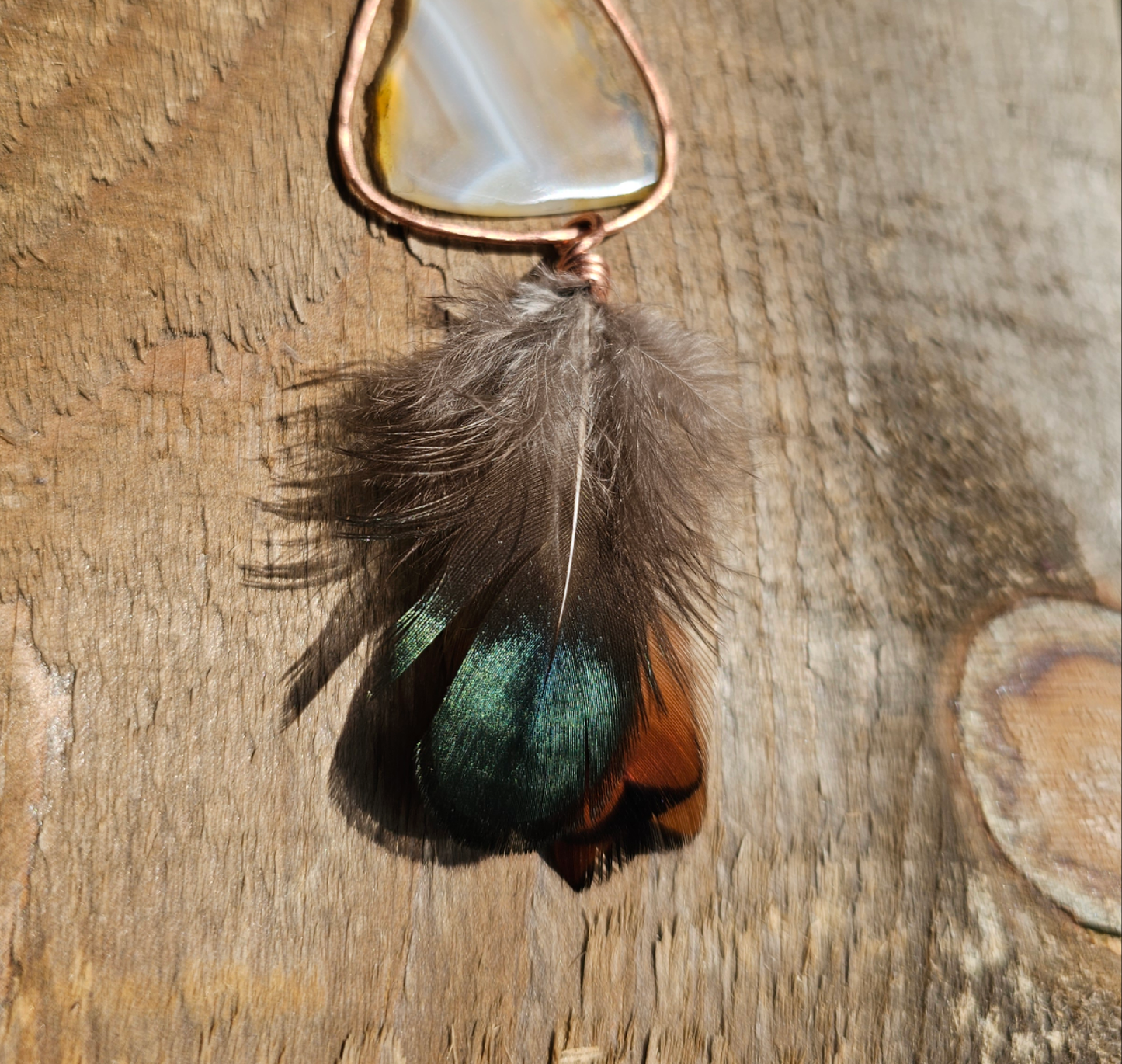 Iris agate suncatcher. Boho decor - EarthyElementStudio