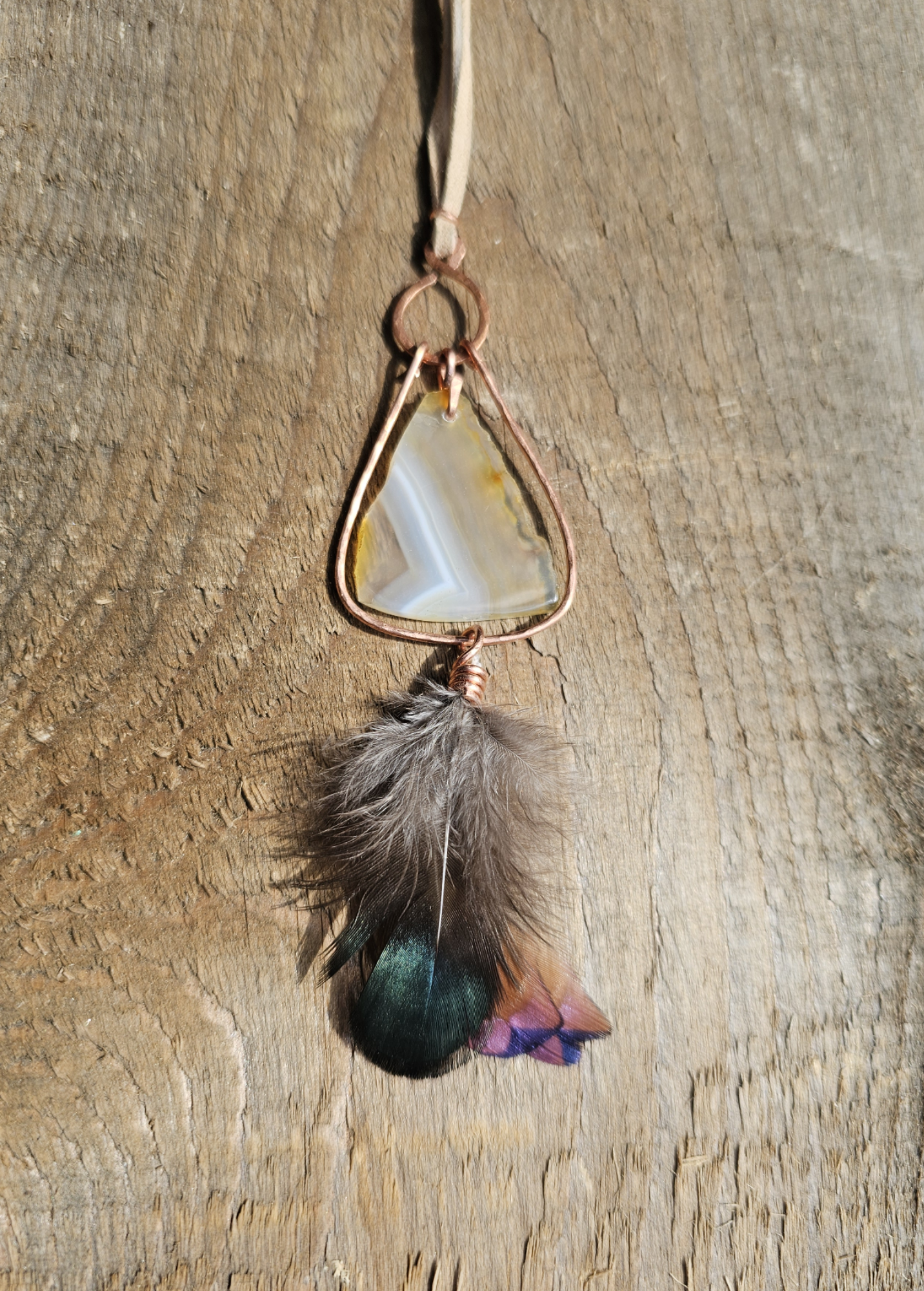 Iris agate suncatcher. Boho decor - EarthyElementStudio