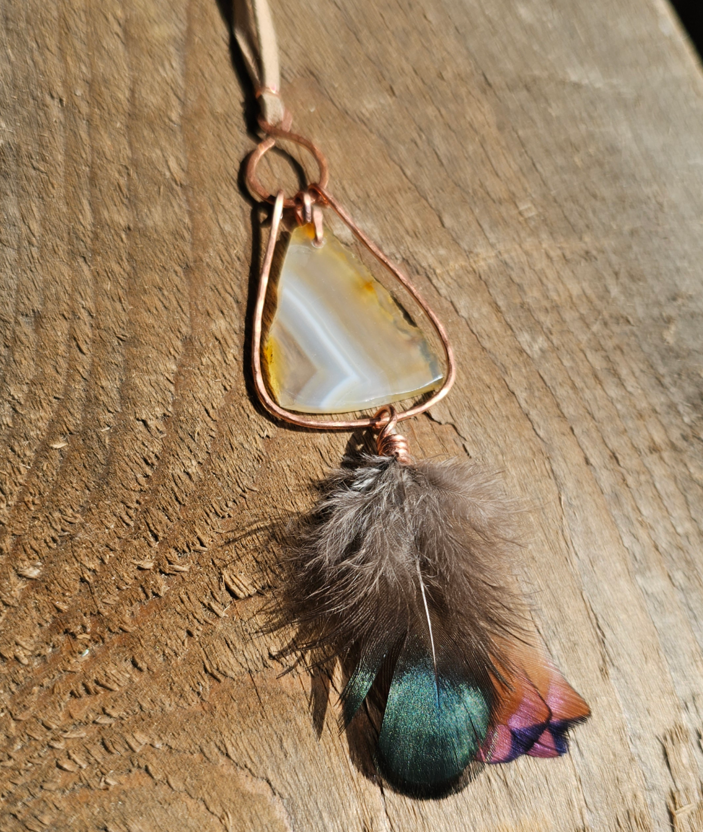 Iris agate suncatcher. Boho decor - EarthyElementStudio