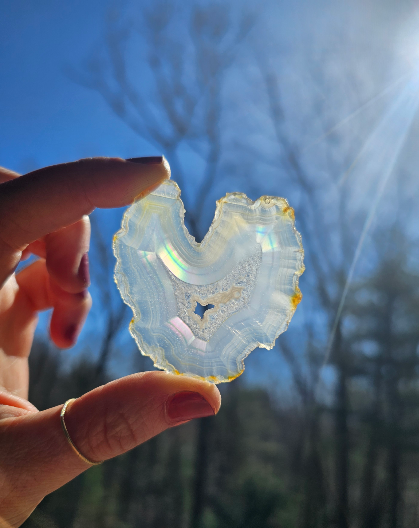 Iris Agate Slice. Crystal Home Decor - EarthyElementStudio