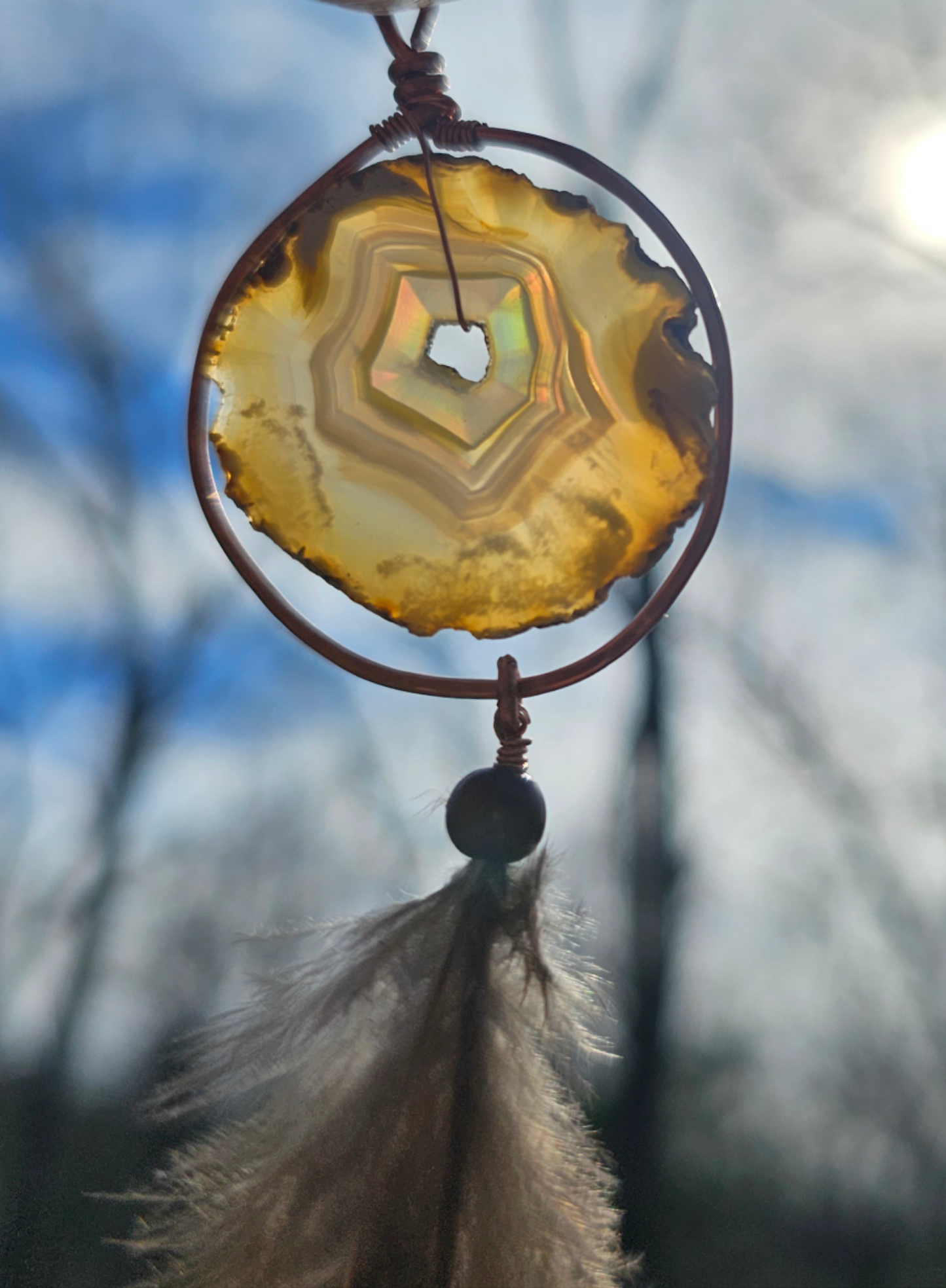 Iris agate Suncatcher - EarthyElementStudio