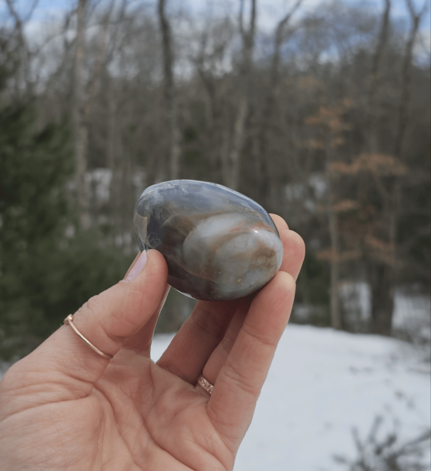 Large Purple Chalcedony Palmstone. Freeform. Indonesian Agate. - EarthyElementStudio