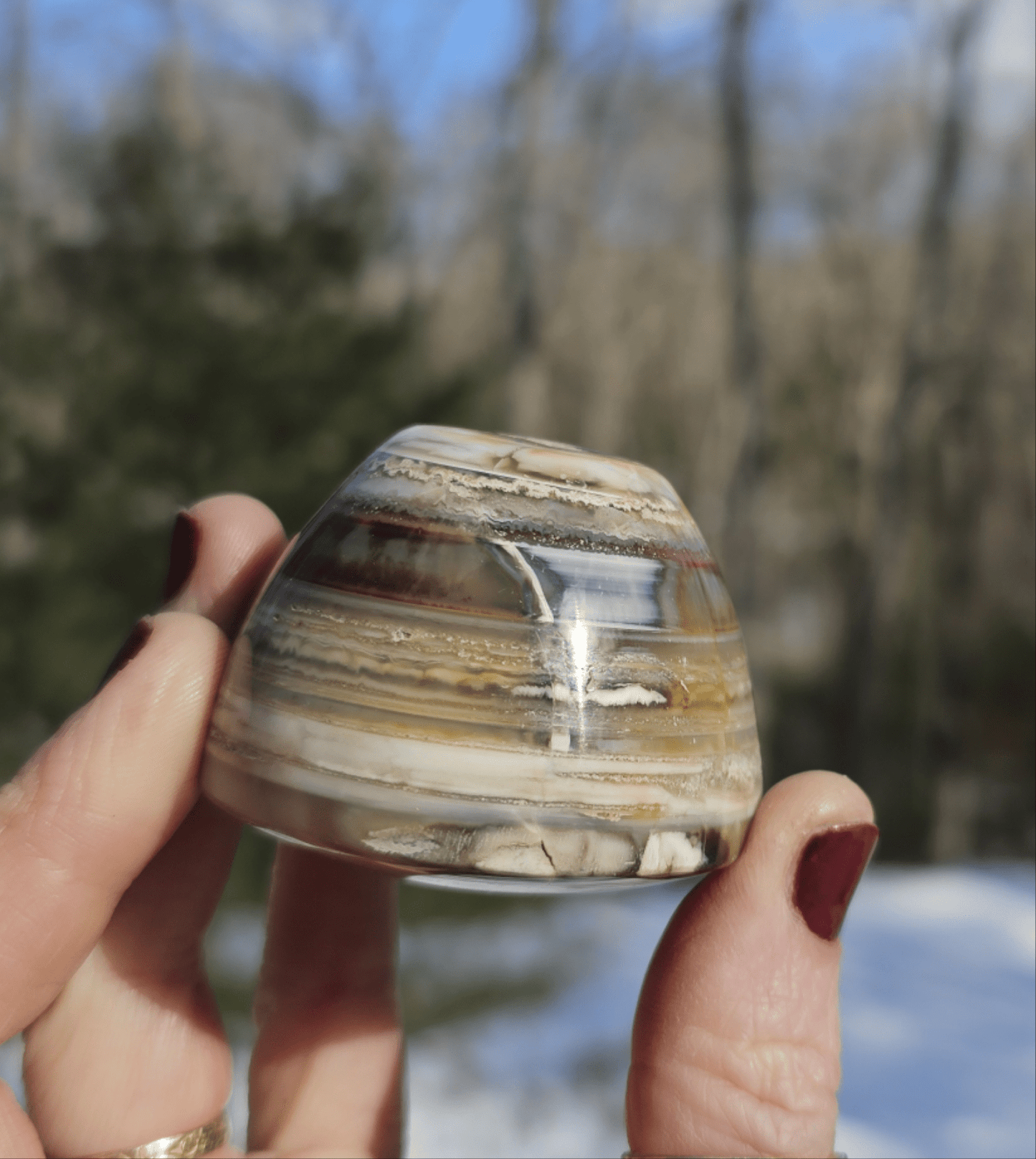 Large Sardonyx Agate. Eye of Shiva - EarthyElementStudio