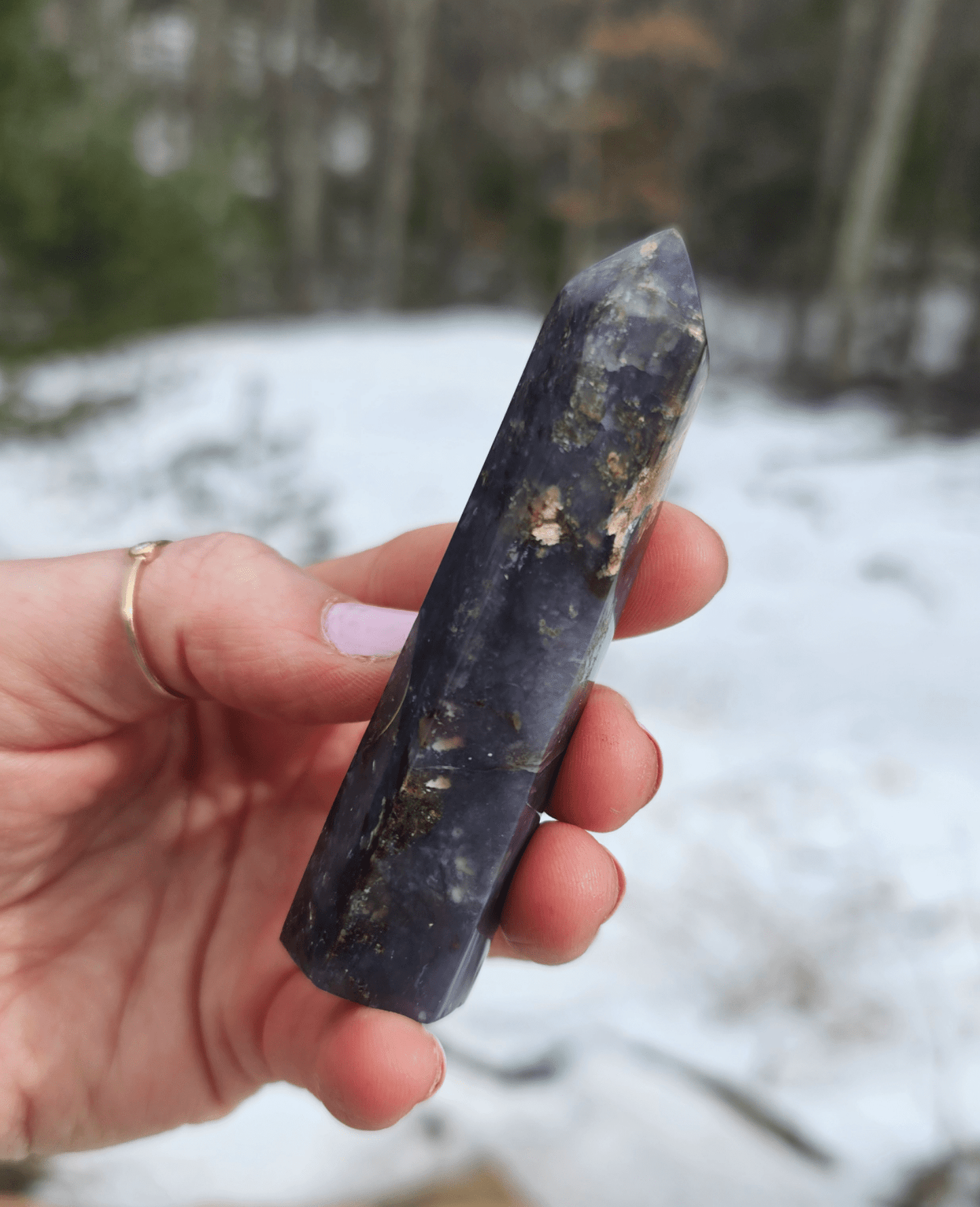 Purple Chalcedony Point. Crystal Tower. Home Decor. Meditation tool. - EarthyElementStudio