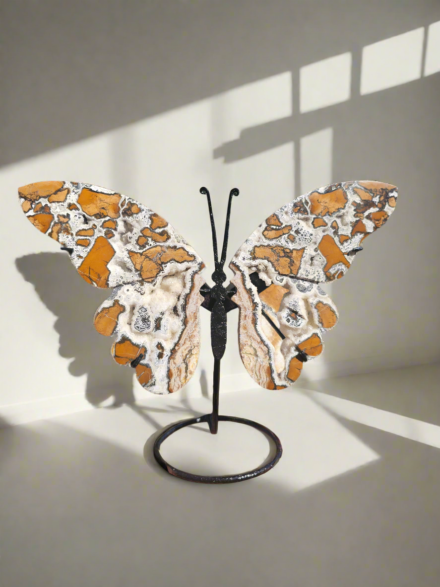 Brecciated Jasper Butterfly Carving. Crystal Home Decor. - EarthyElementStudio