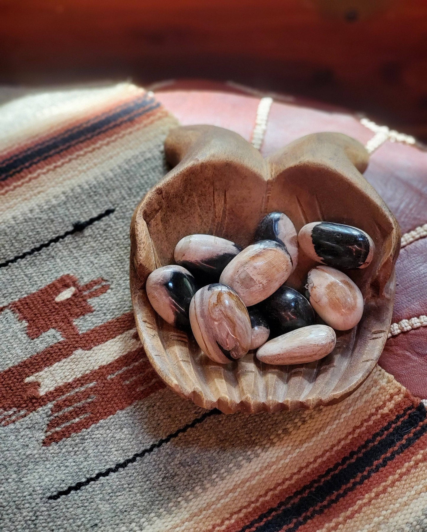 Large Petrified Wood Tumbles. Fossilized Wood Palmstone. Grounding/ Patience Stone. Fossil. Meditation tool. - EarthyElementStudio