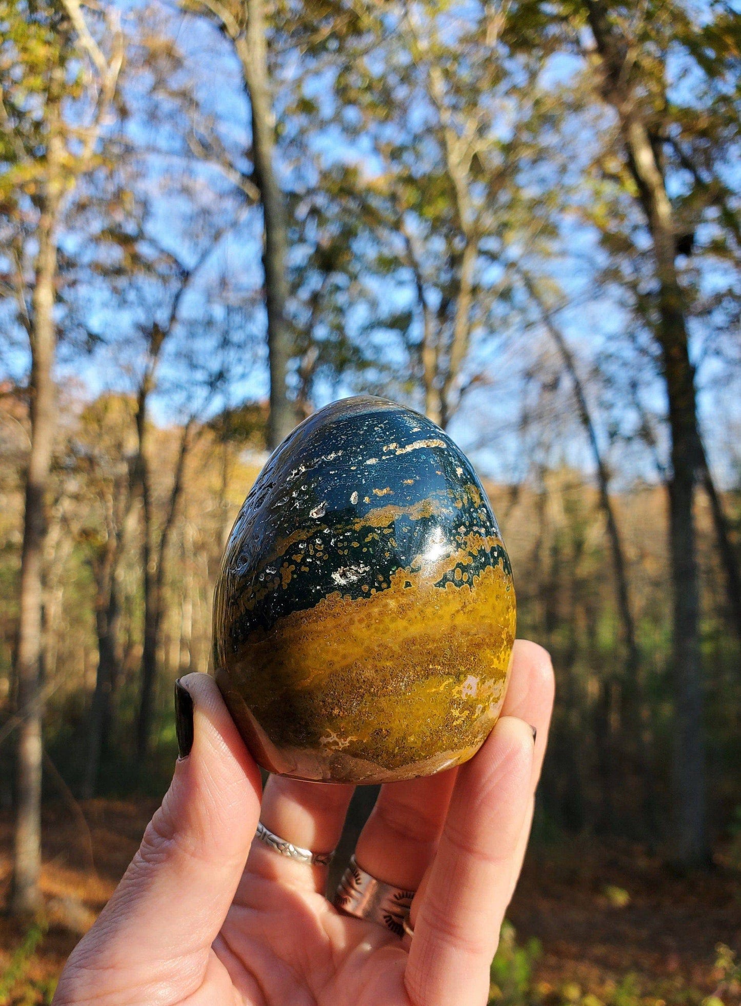 Ocean Jasper Freeform. Green Jasper. Rare Jasper. Polished Crystal. Meditation Tool. - EarthyElementStudio