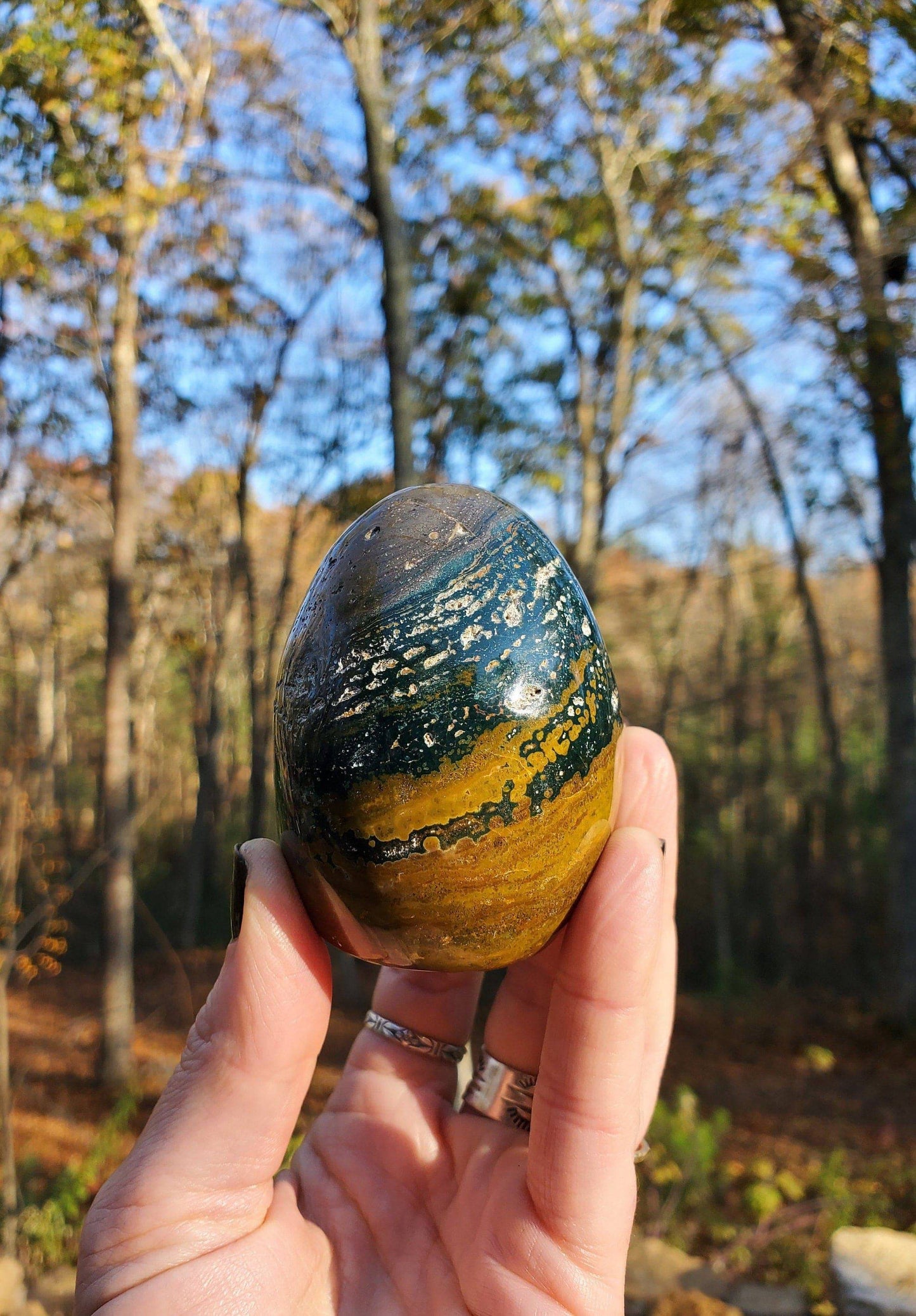 Ocean Jasper Freeform. Green Jasper. Rare Jasper. Polished Crystal. Meditation Tool. - EarthyElementStudio