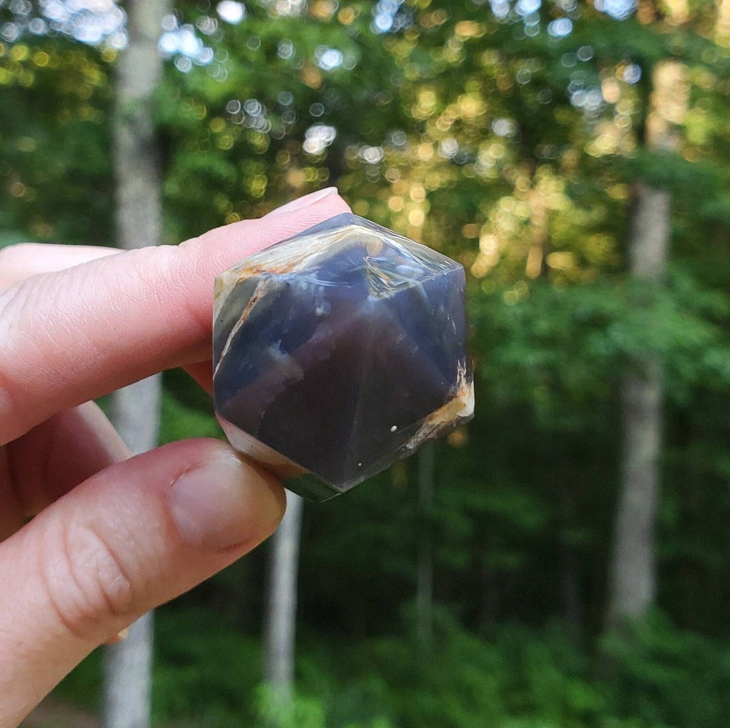 Purple Chalcedony Double Terminated Point. Purple Agate Meditation tool. Heart and Third Eye Chakra Crystal. Quartz - EarthyElementStudio