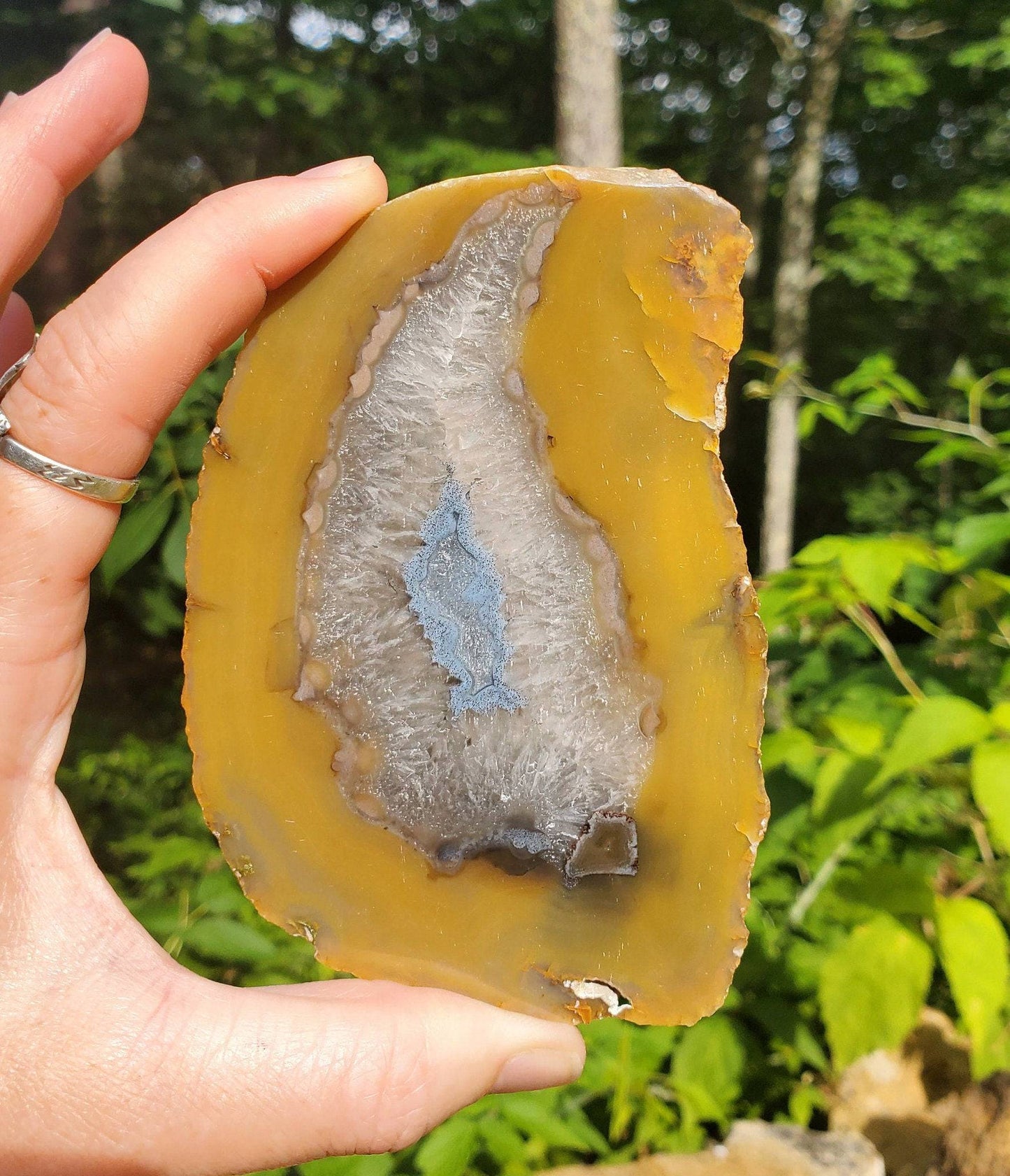 Yellow Agate Slab. Agate Display Slice. Meditation tool. - EarthyElementStudio