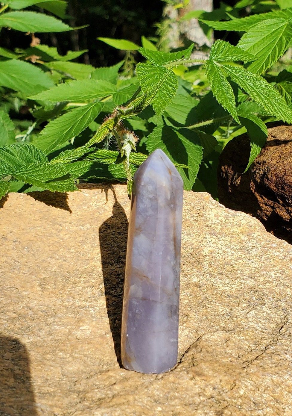 Purple Chalcedony Tower. Purple Agate point. Heart and Third Eye Chakra Crystal. Meditation Tool. - EarthyElementStudio
