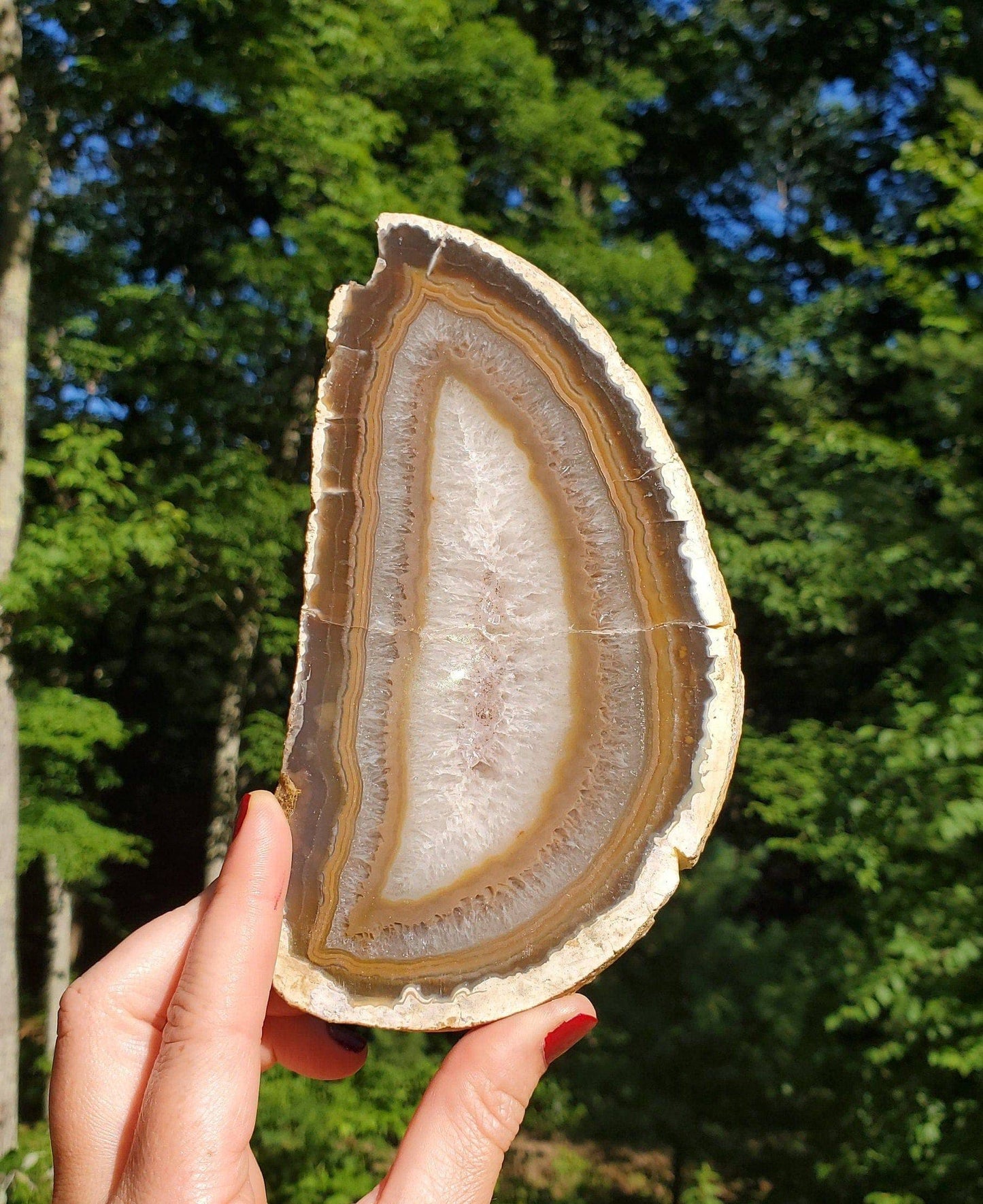 Beautiful REPAIRED Agate Slab. Agate Display Slice. Meditation tool. Natural Crystal Decor. - EarthyElementStudio