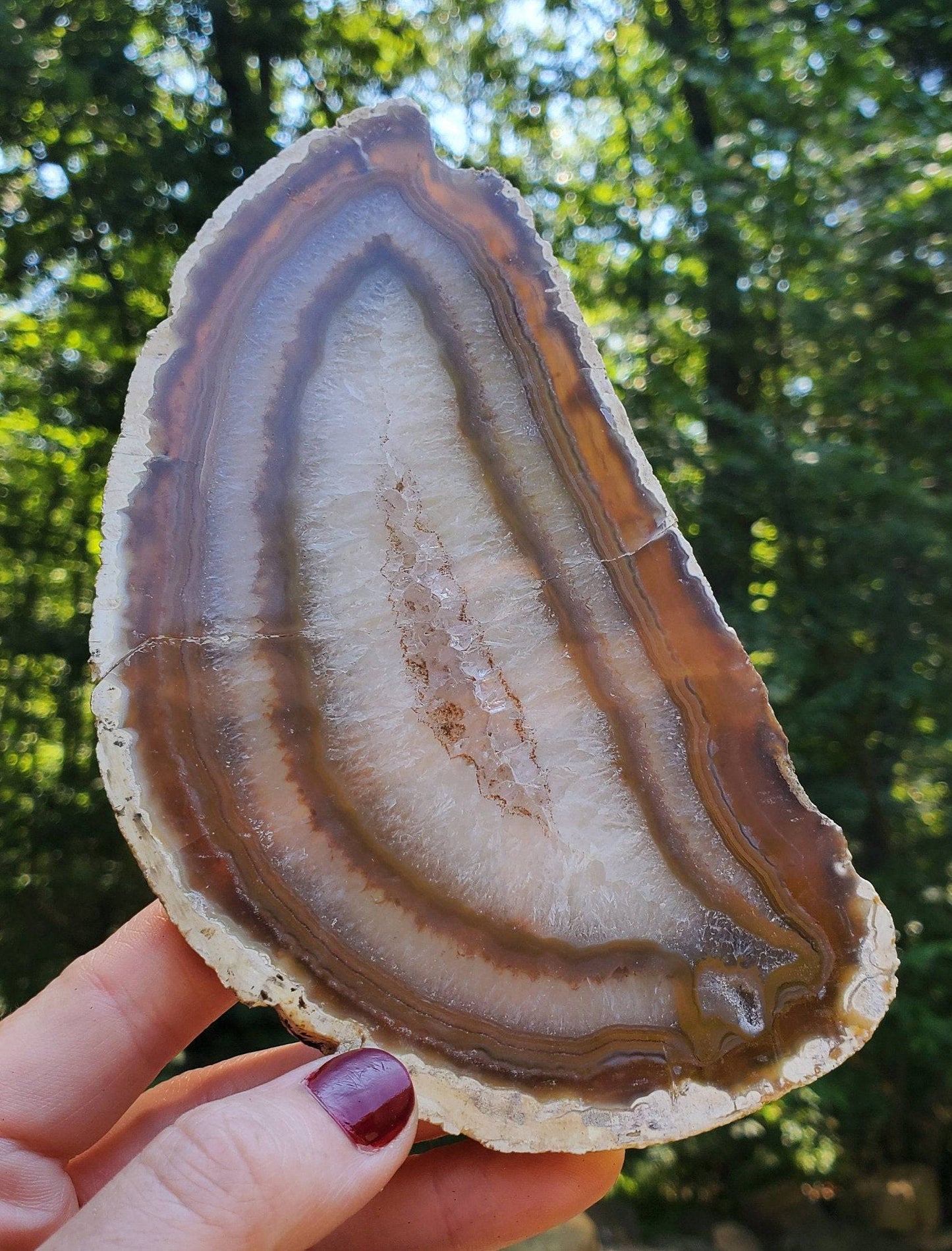 Beautiful REPAIRED Agate Slab. Agate Display Slice. Meditation tool. Natural Crystal Decor. - EarthyElementStudio