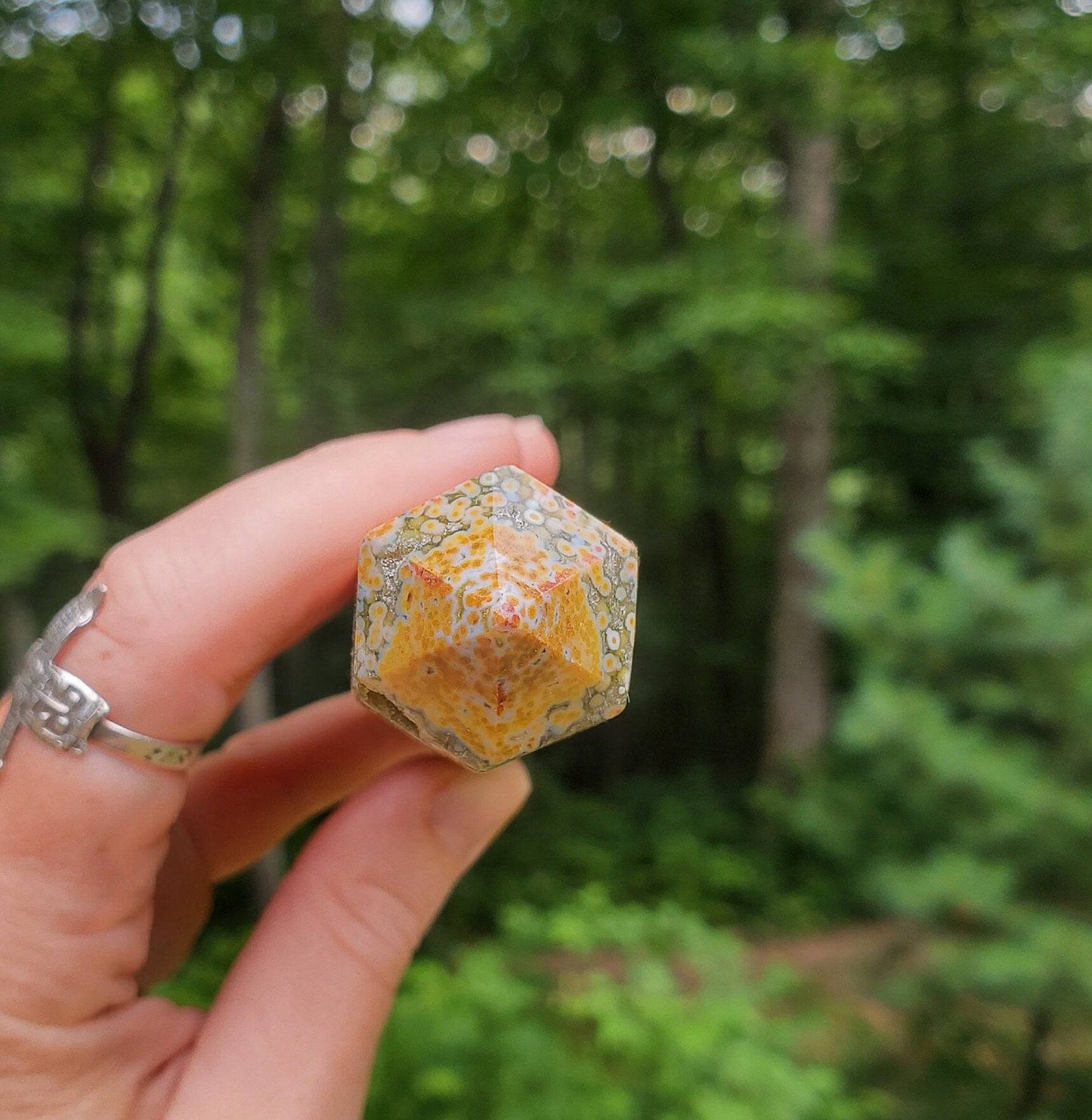 Gorgeous Ocean Jasper Tower. Yellow JASPER Point. Druzy Quartz pockets. Polished Crystal. - EarthyElementStudio