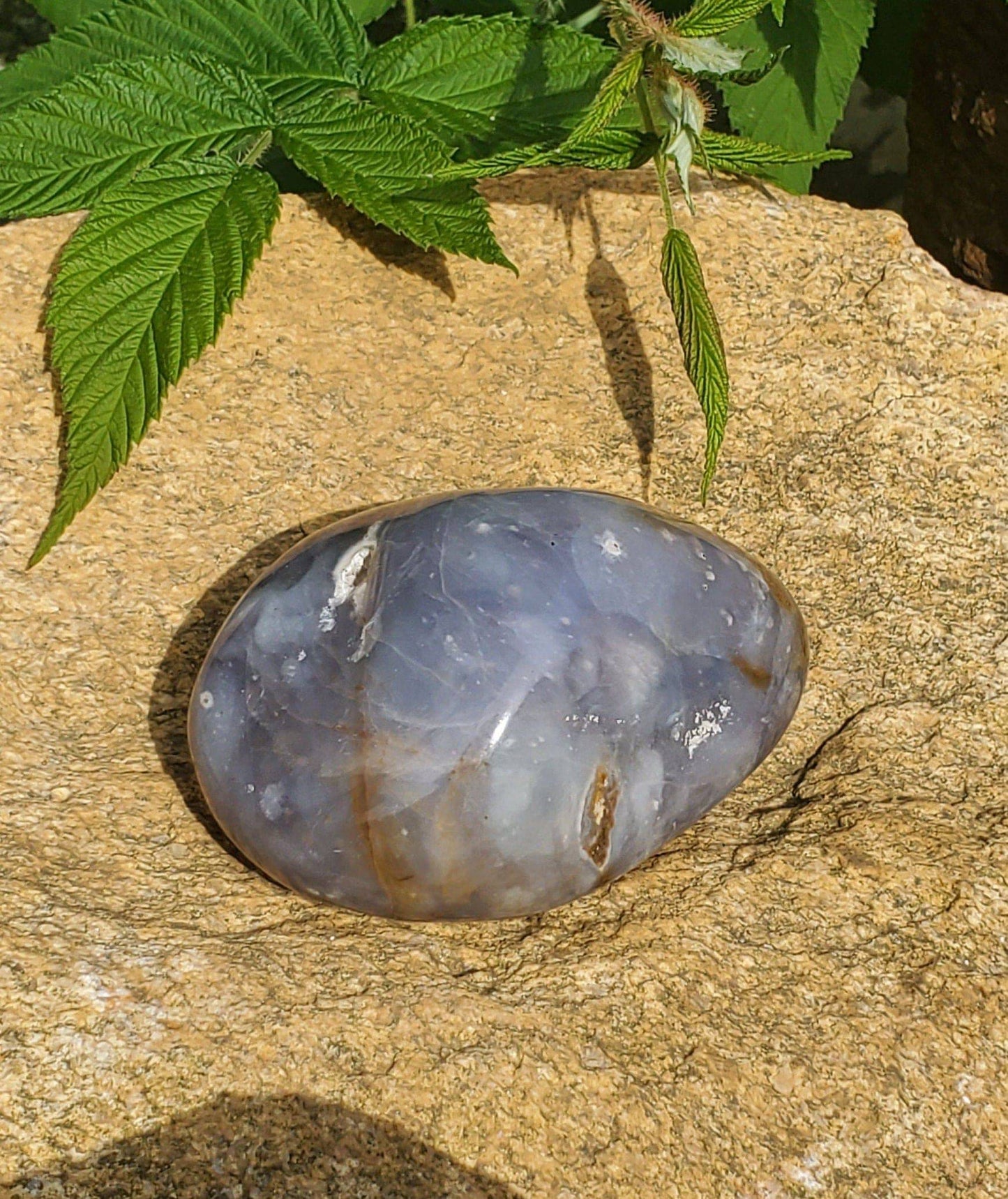 Large Beautiful Purple Chalcedony Palmstone. Purple Agate Freeform. Third Eye Chakra Crystal. Meditation Tool. Indonesian Agate. - EarthyElementStudio