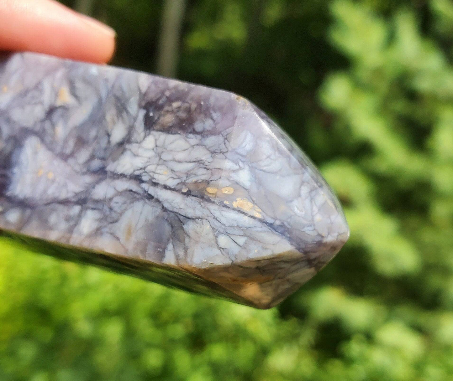 Purple Chalcedony Obelisk/ Tower. Purple Agate point. Heart and Third Eye Chakra Crystal. Meditation Tool. - EarthyElementStudio