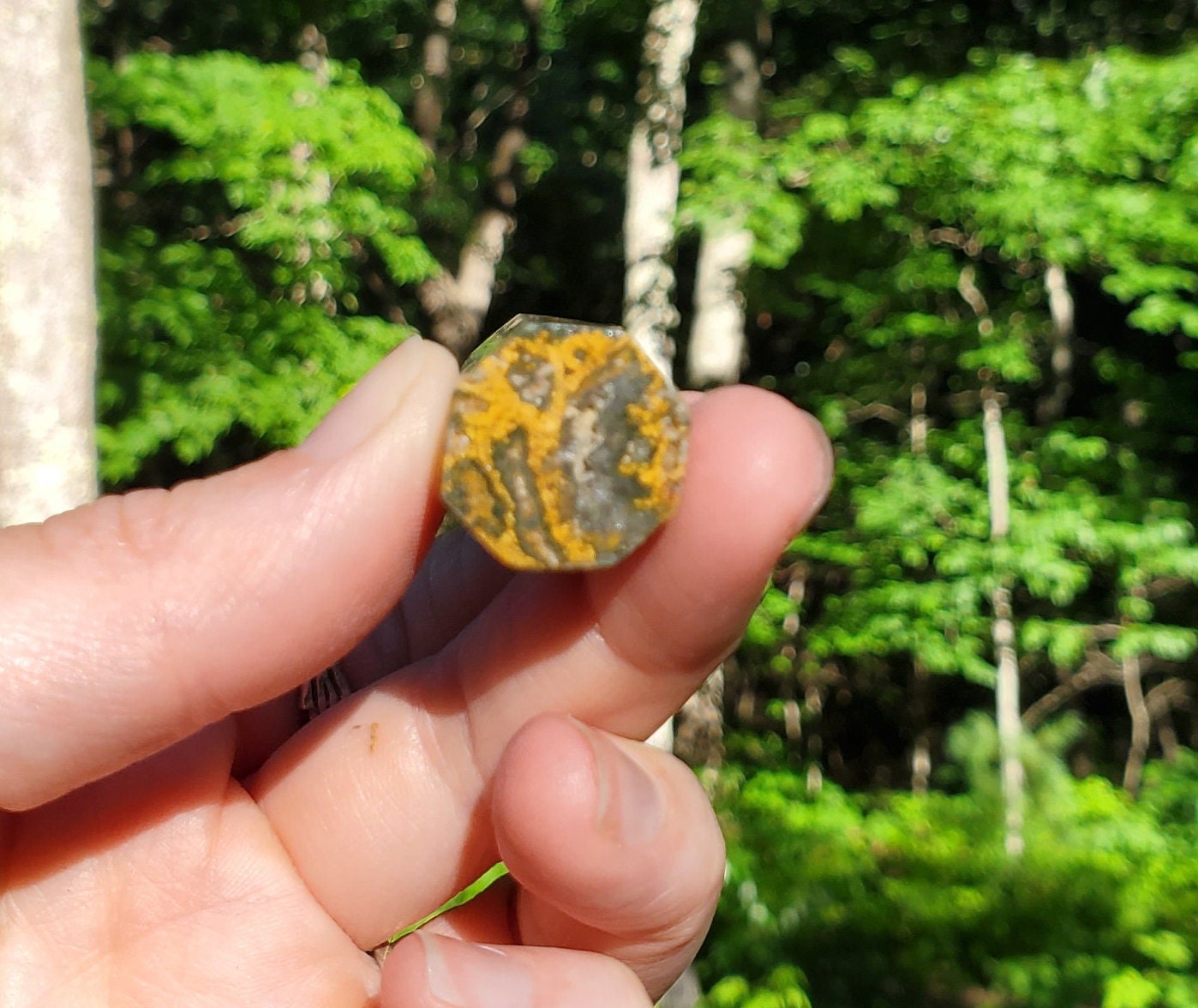 Gorgeous Ocean Jasper Point/ Small Tower. Yellow Green JASPER Point. Orbicular Jasper. - EarthyElementStudio