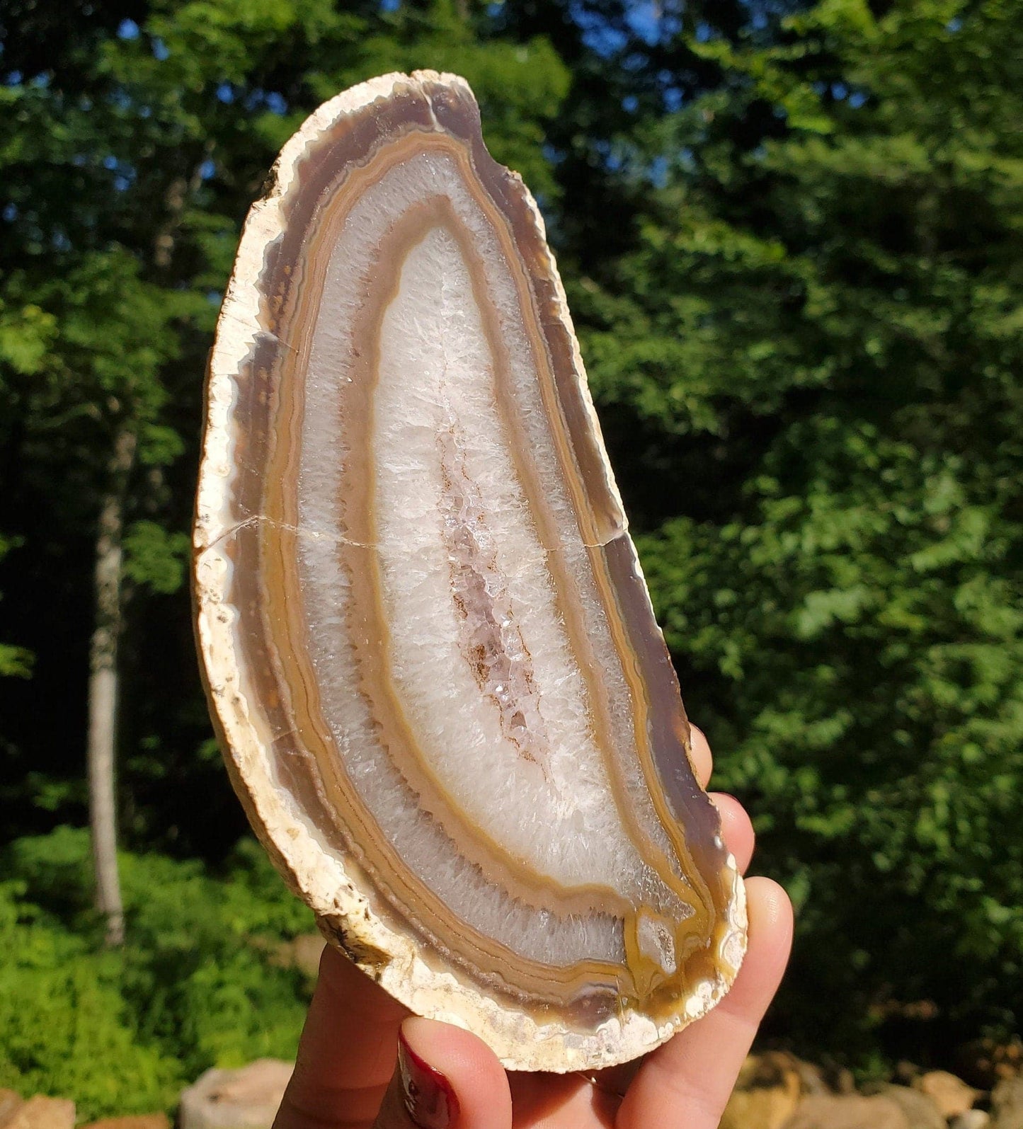 Beautiful REPAIRED Agate Slab. Agate Display Slice. Meditation tool. Natural Crystal Decor. - EarthyElementStudio
