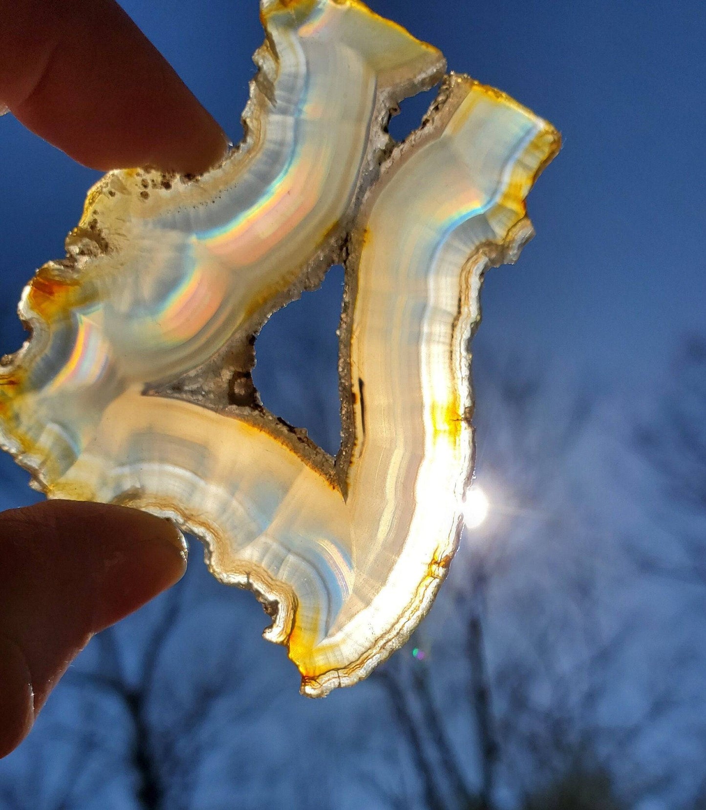 Unique Iris Agate Slice. Druzy Quartz Center. IRIDESCENT Agate. Rainbow Agate. Meditation Tool. - EarthyElementStudio