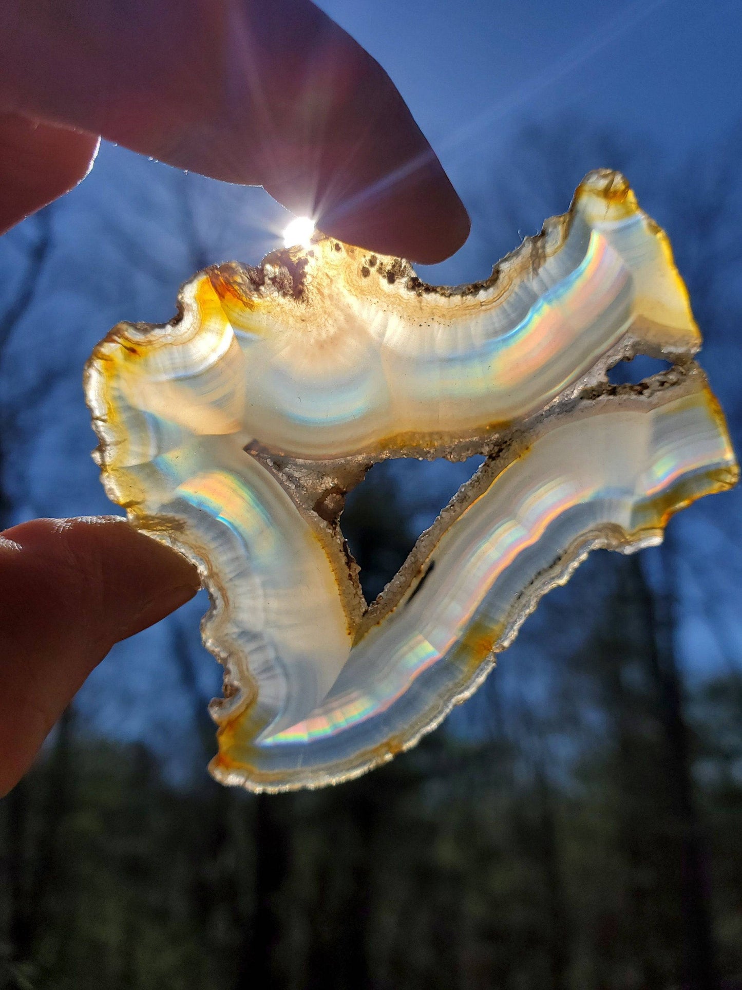 Unique Iris Agate Slice. Druzy Quartz Center. IRIDESCENT Agate. Rainbow Agate. Meditation Tool. - EarthyElementStudio