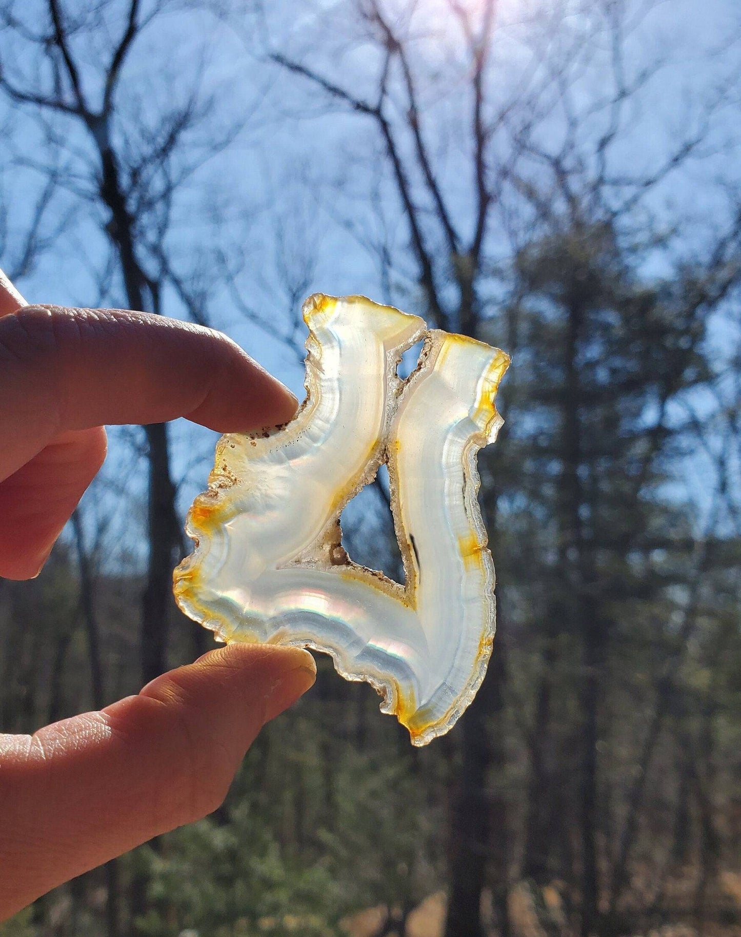 Unique Iris Agate Slice. Druzy Quartz Center. IRIDESCENT Agate. Rainbow Agate. Meditation Tool. - EarthyElementStudio