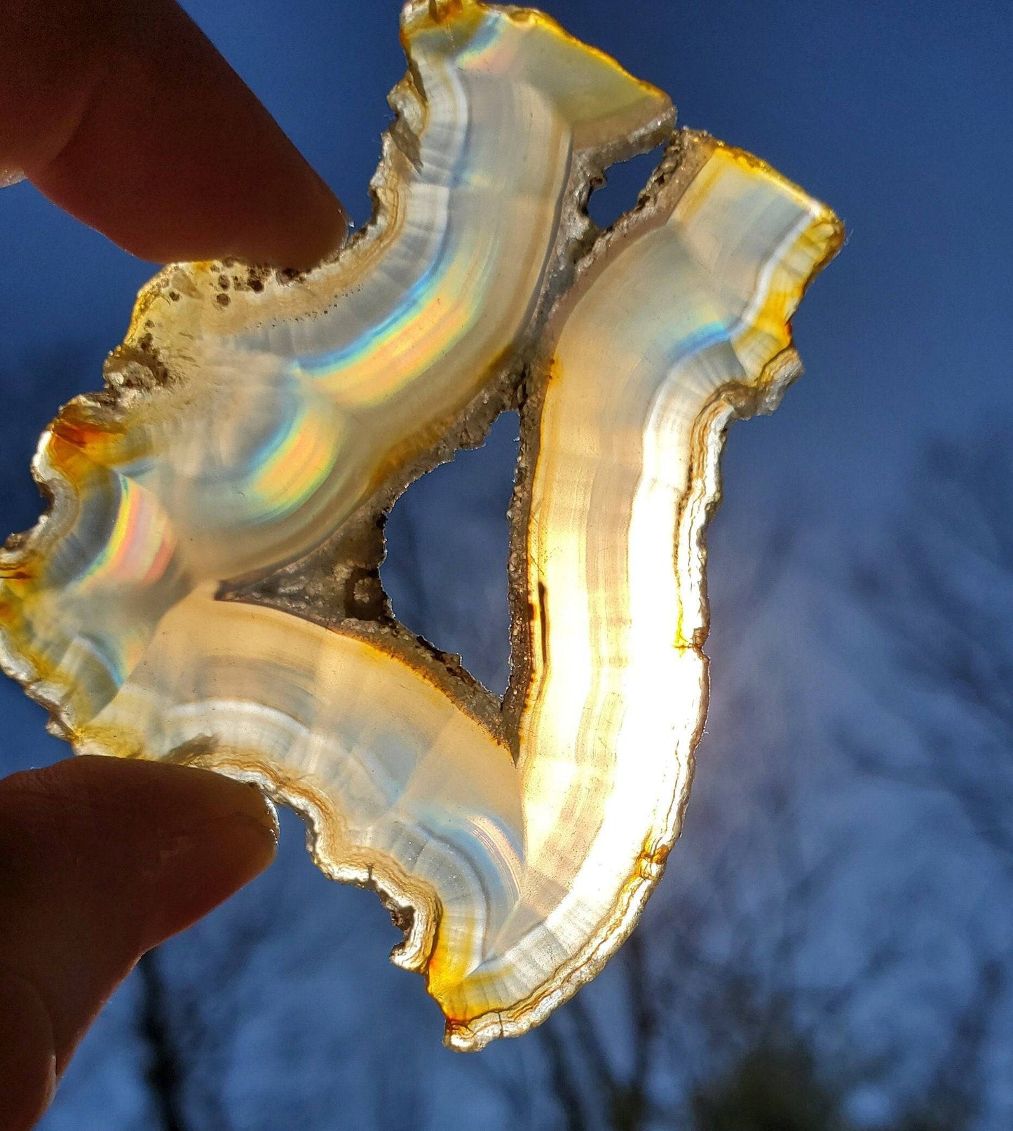 Unique Iris Agate Slice. Druzy Quartz Center. IRIDESCENT Agate. Rainbow Agate. Meditation Tool. - EarthyElementStudio