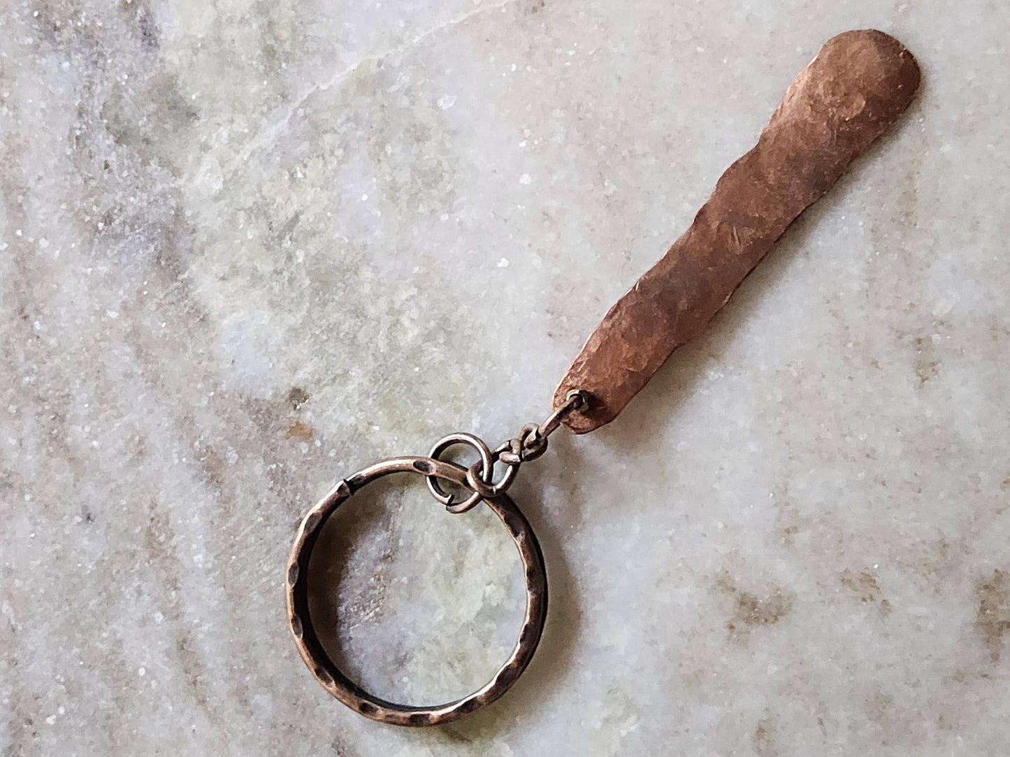 Handmade Copper Keychain. Hand Stamped-SUN TO ME. Hammered. Organic Shape. Jewelry. Natural Recycled Metal. Zach Bryan Lyrics. Gift - EarthyElementStudio