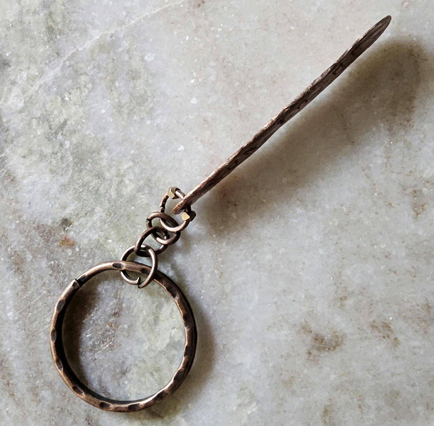 Handmade Copper Keychain. Hand Stamped-SUN TO ME. Hammered. Organic Shape. Jewelry. Natural Recycled Metal. Zach Bryan Lyrics. Gift - EarthyElementStudio
