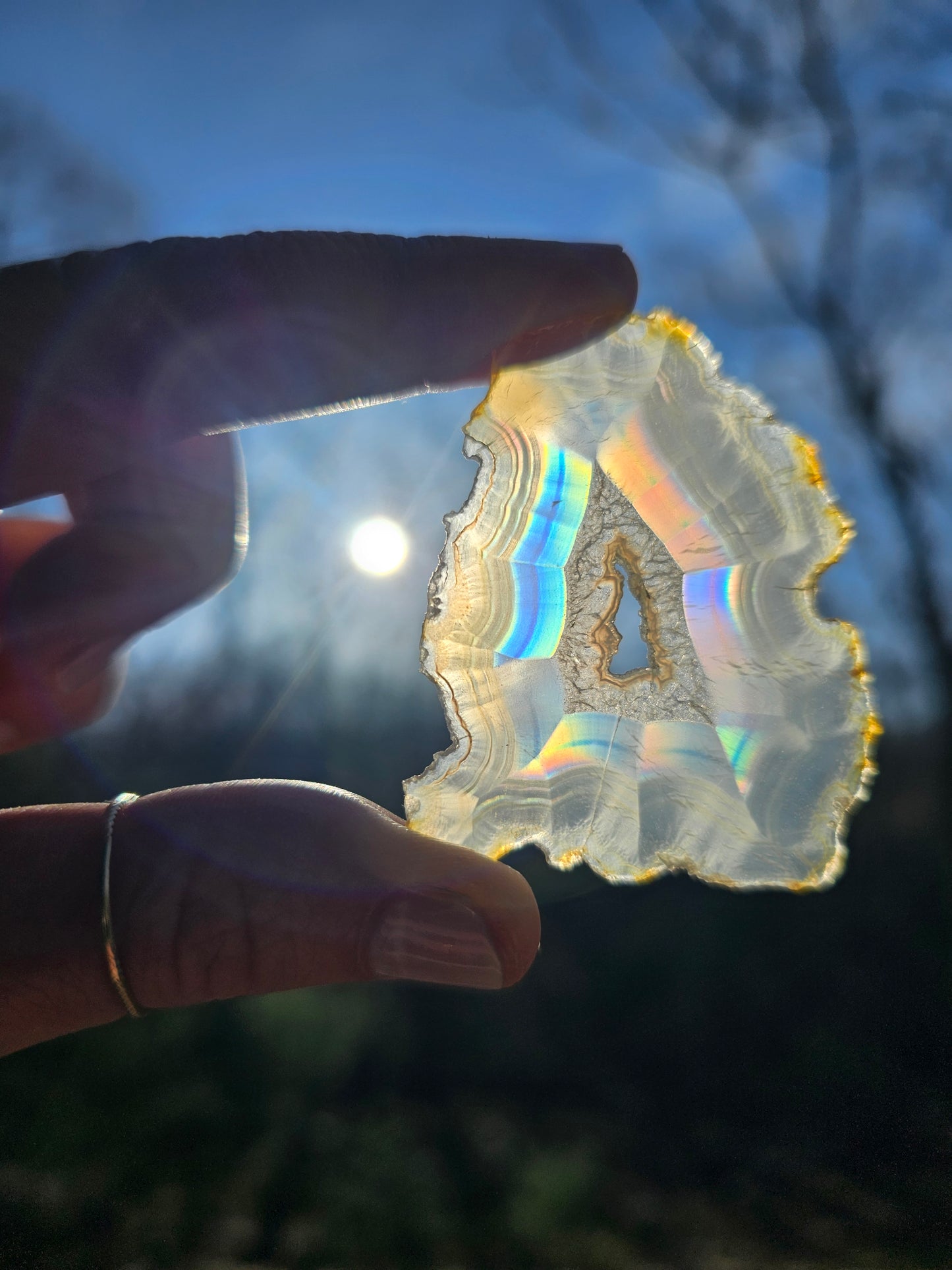 Iris Agate Slice. Crystal Home Decor - EarthyElementStudio