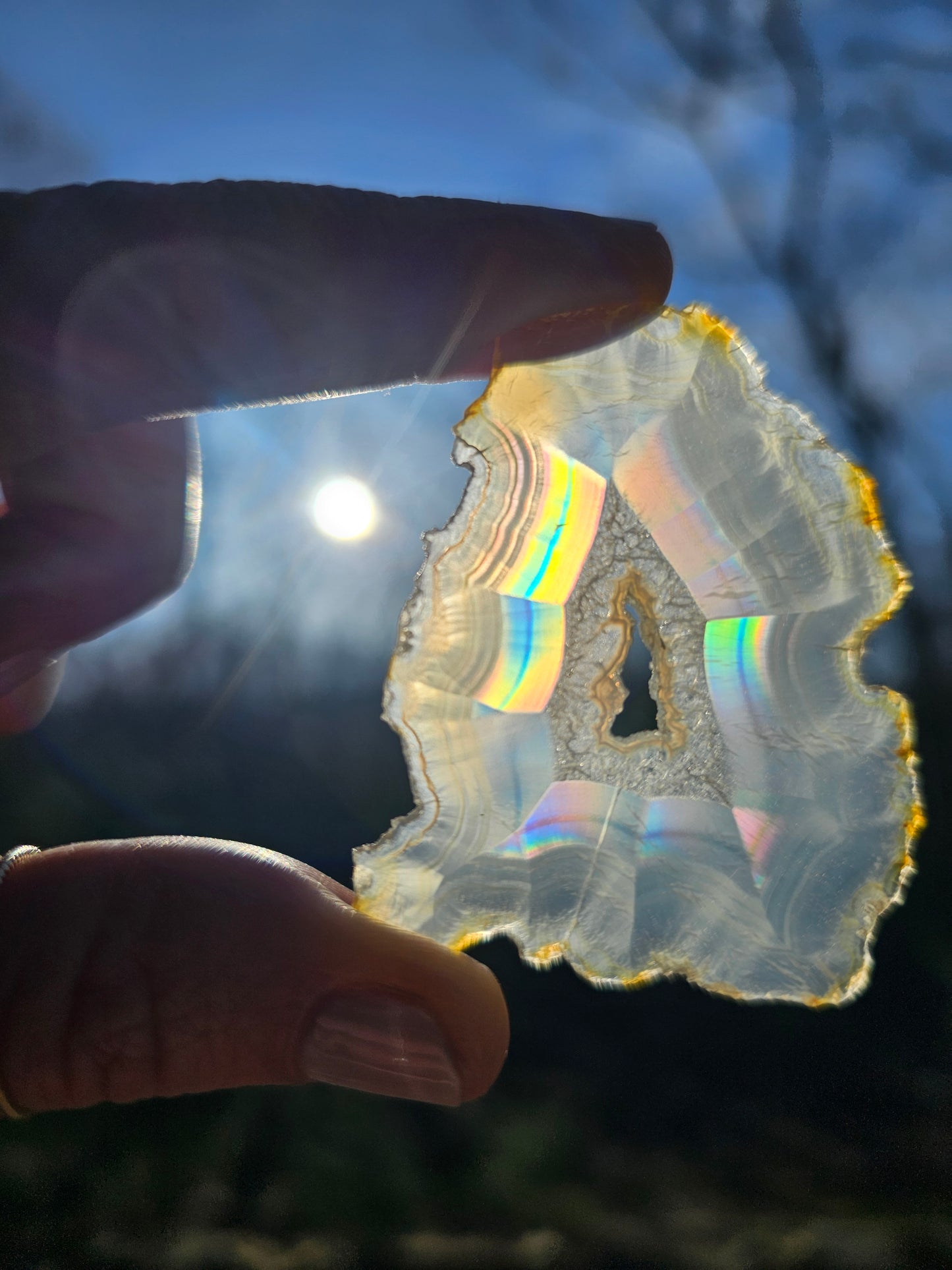 Iris Agate Slice. Crystal Home Decor - EarthyElementStudio