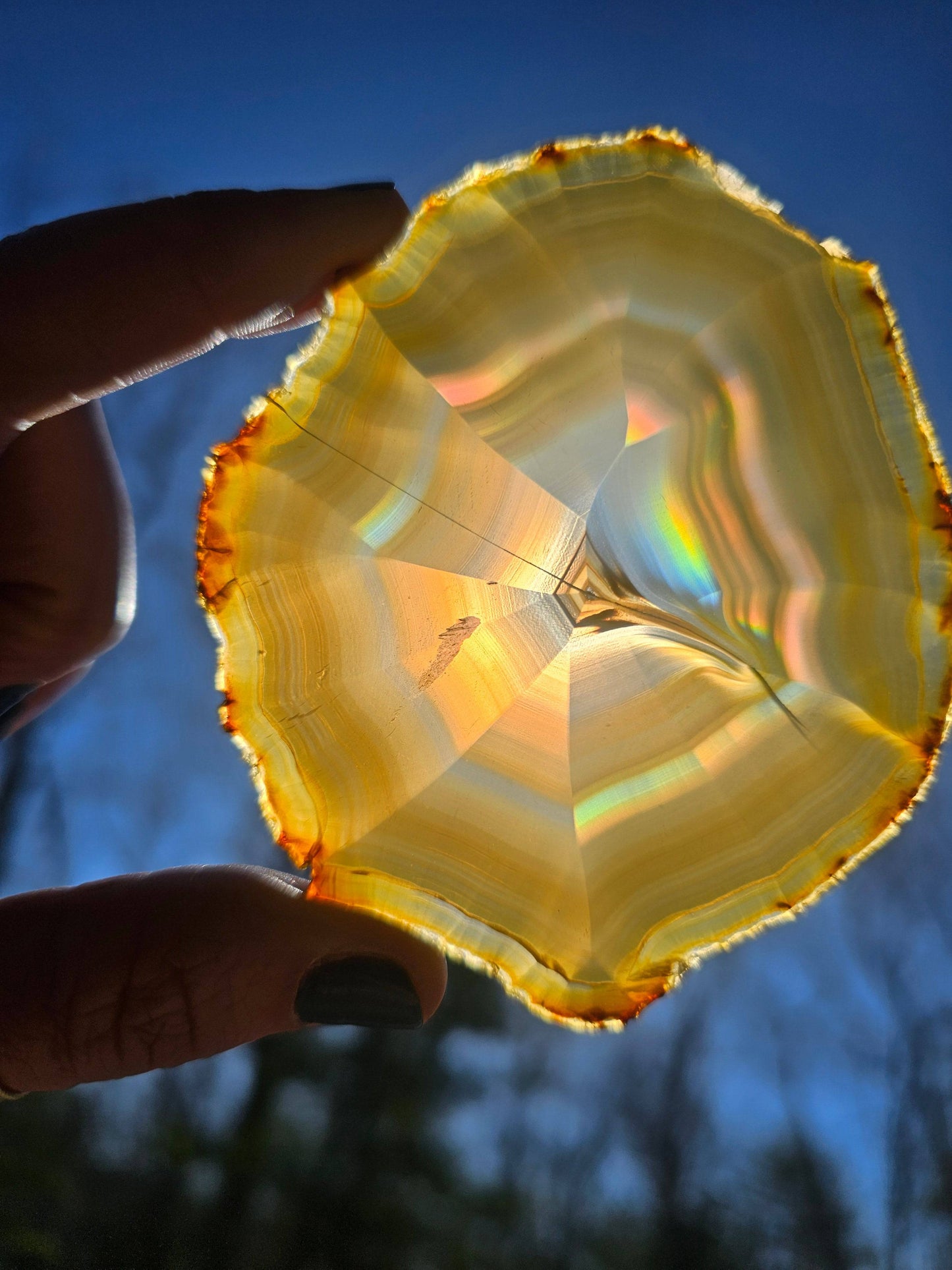 Gorgeous Dark Iris Agate slice - EarthyElementStudio