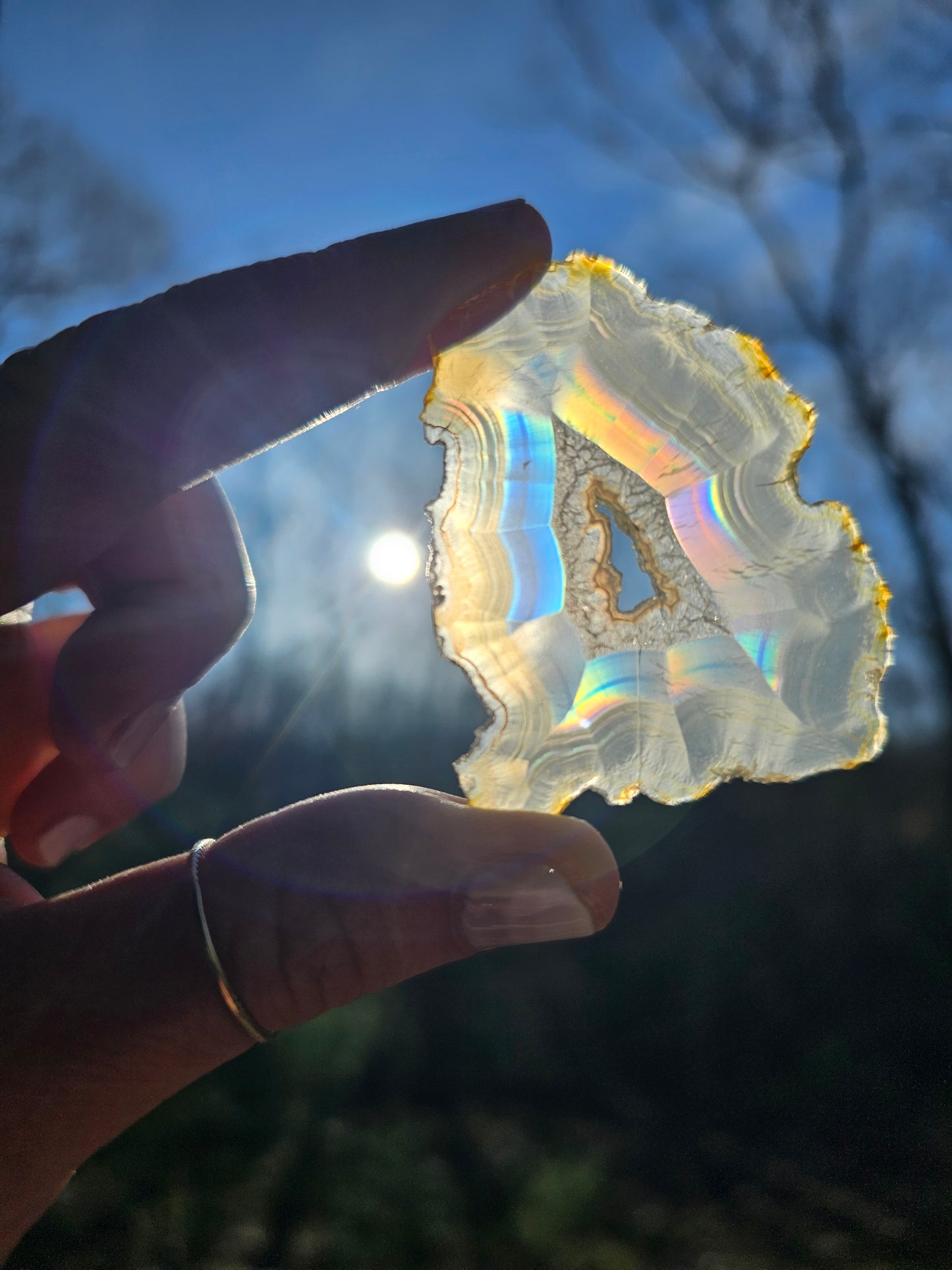 Iris Agate Slice. Crystal Home Decor - EarthyElementStudio