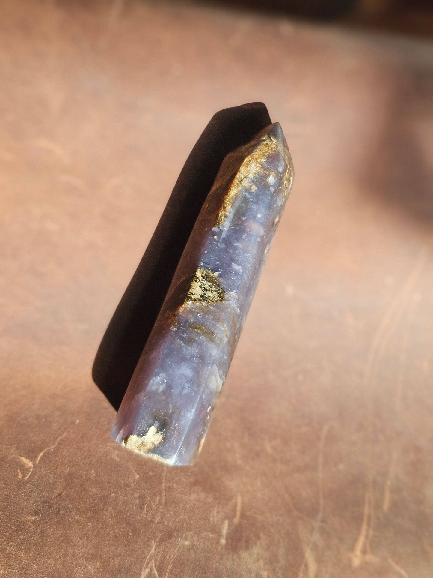 Purple Chalcedony Point. Crystal Tower. Home Decor. Meditation tool. - EarthyElementStudio