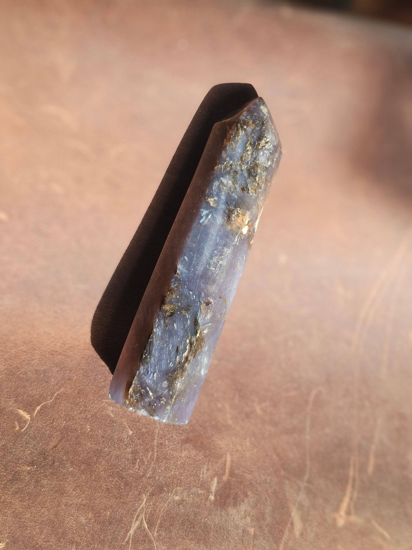 Purple Chalcedony Point. Crystal Tower. Home Decor. Meditation tool. - EarthyElementStudio
