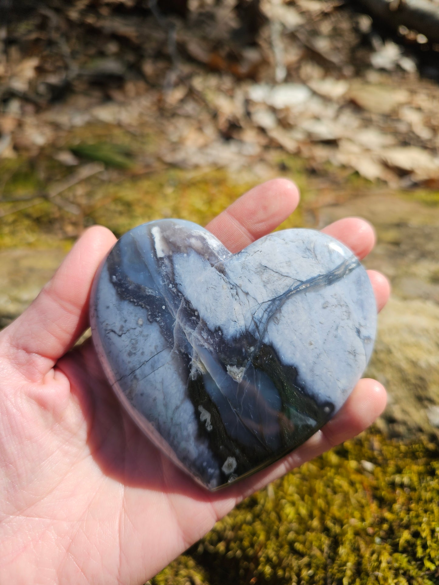 Large Purple Agate Heart. Chalcedony Crystal home decor - EarthyElementStudio