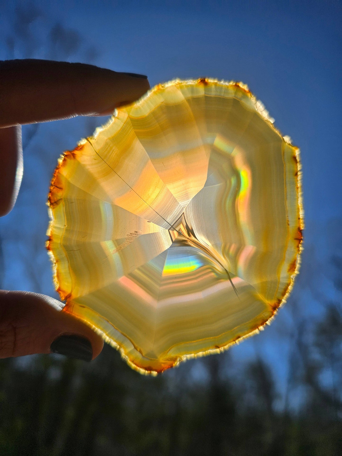 Gorgeous Dark Iris Agate slice - EarthyElementStudio