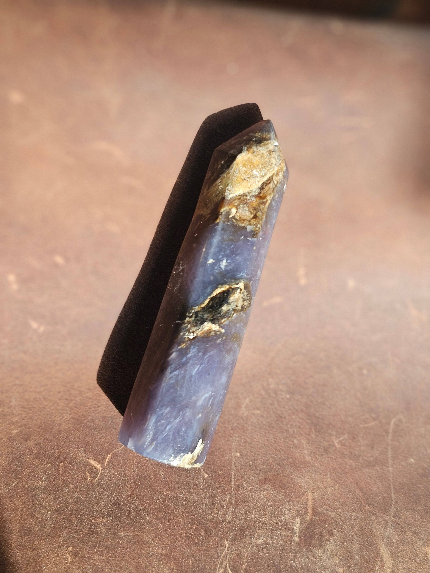 Purple Chalcedony Point. Crystal Tower. Home Decor. Meditation tool. - EarthyElementStudio