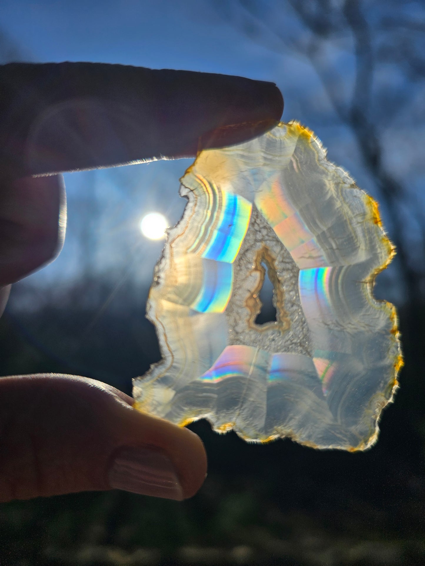 Iris Agate Slice. Crystal Home Decor - EarthyElementStudio