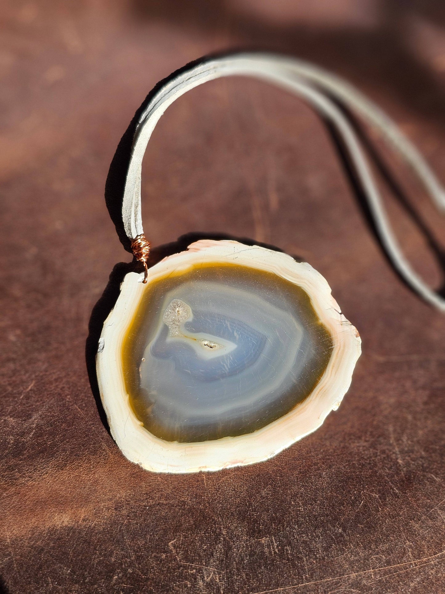 Handmade Iris Agate Suncatcher. Natural Rainbow Crystal. Home Decor - EarthyElementStudio