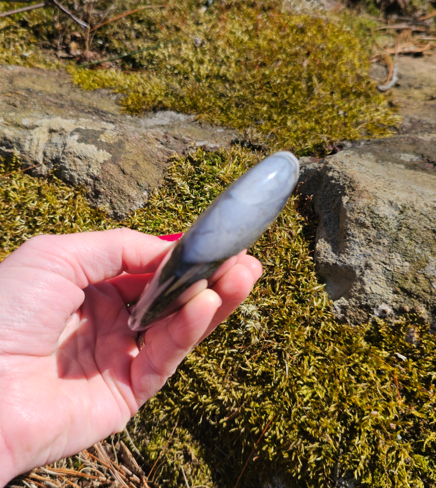 Large Purple Agate Heart. Chalcedony Crystal home decor - EarthyElementStudio