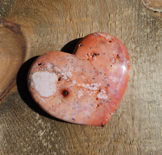 Large Pink Agate Heart - EarthyElementStudio