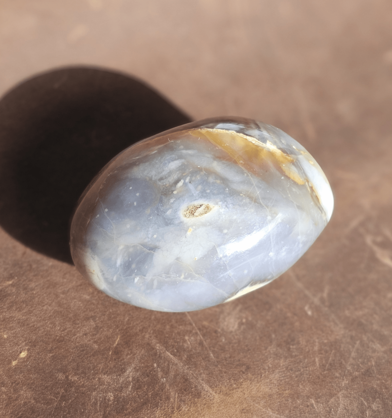 Large Purple Chalcedony Palmstone. Freeform. Indonesian Agate. - EarthyElementStudio