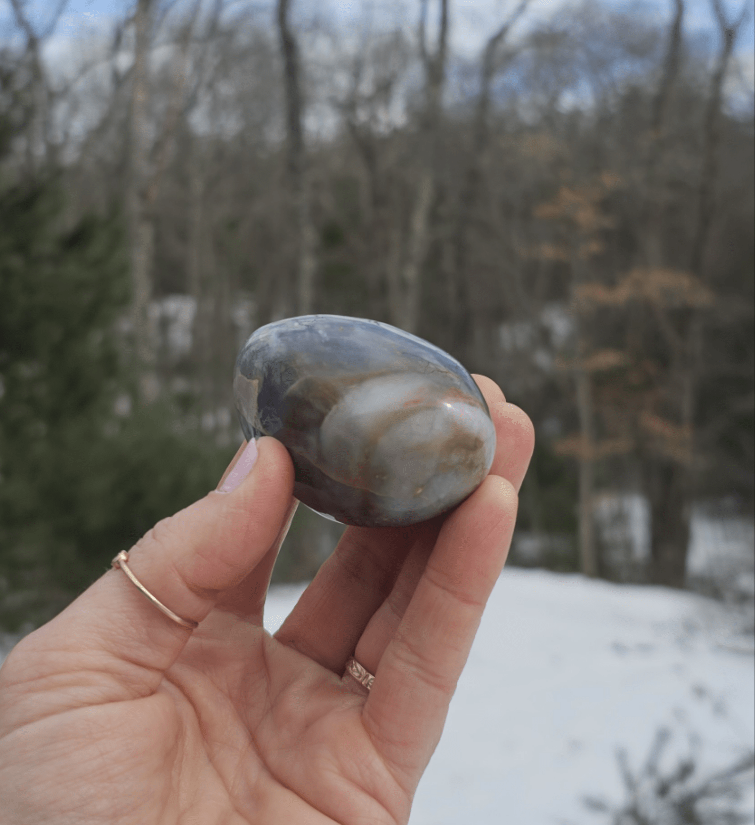 Large Purple Chalcedony Palmstone. Freeform. Indonesian Agate. - EarthyElementStudio