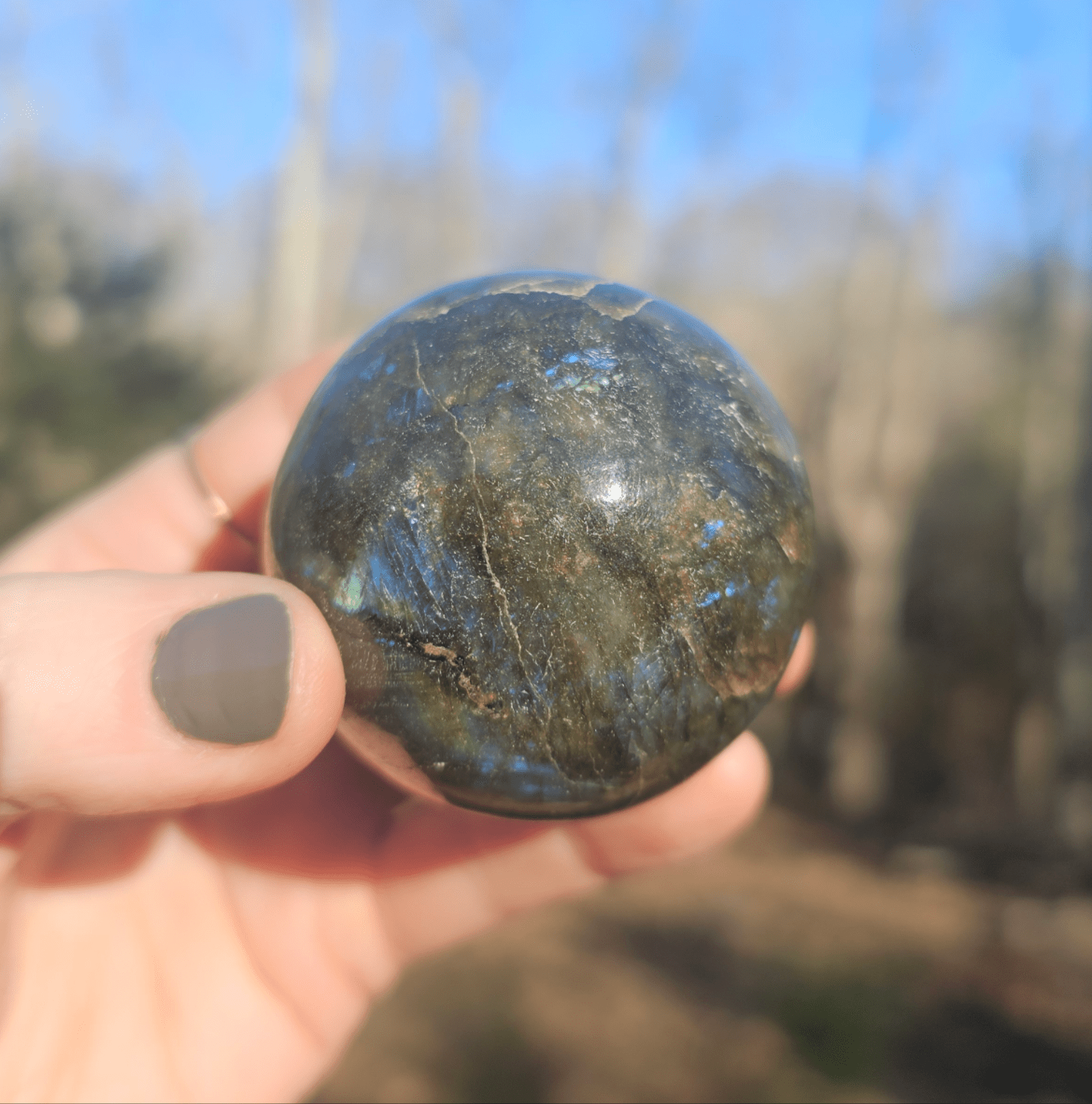 Labradorite Sphere - EarthyElementStudio