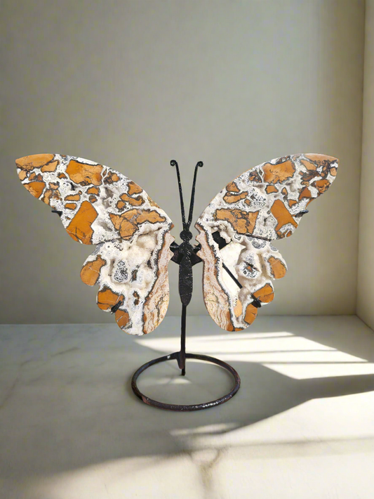 Brecciated Jasper Butterfly Carving. Crystal Home Decor. - EarthyElementStudio