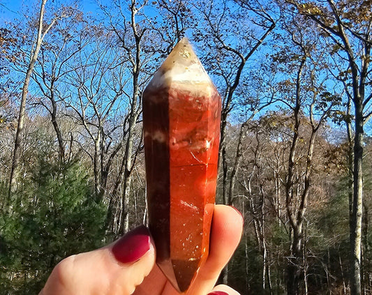 Beautiful Red Moss Agate Double Terminate Point