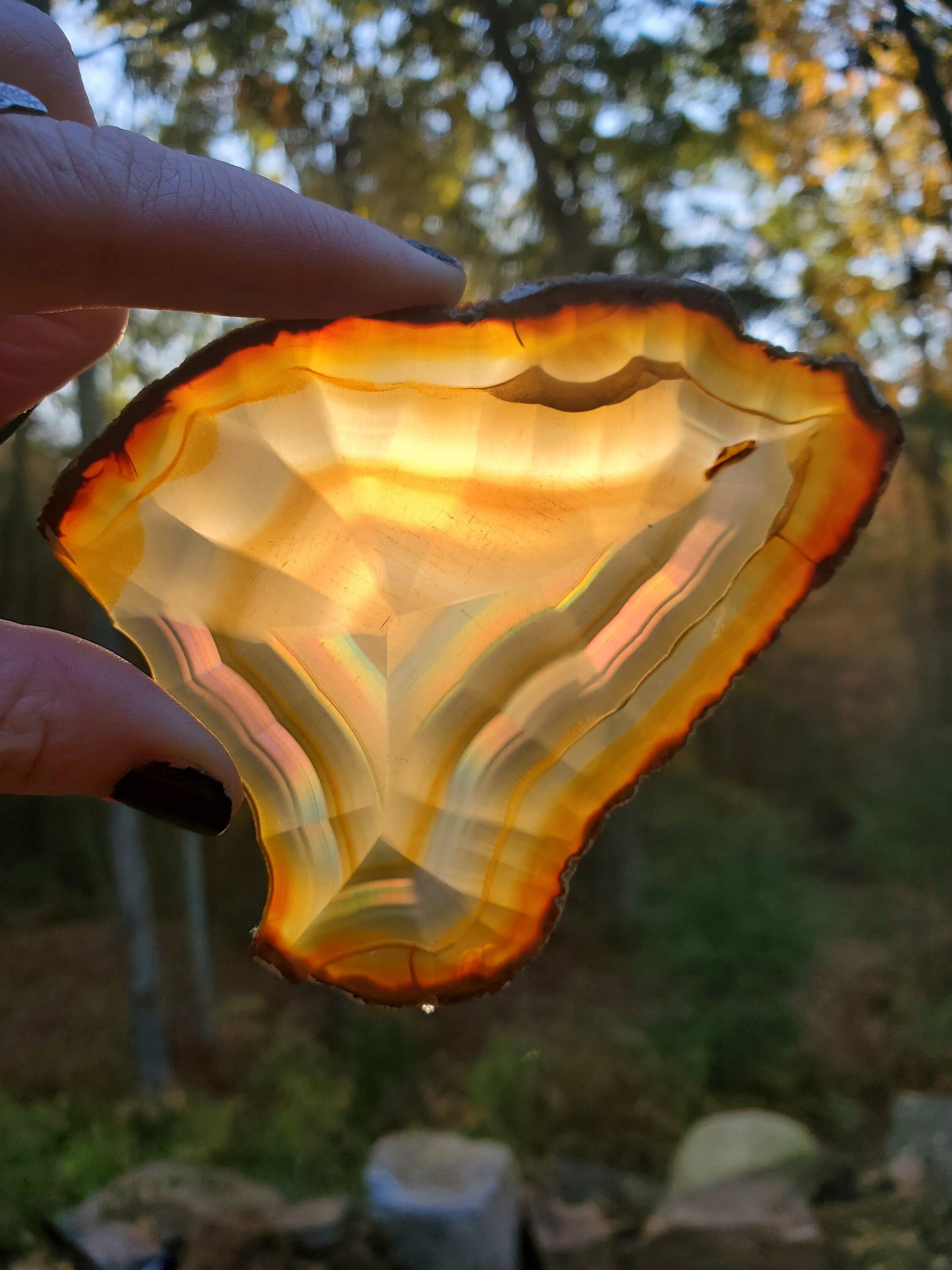 Gorgeous Dark Iris Agate Slice. IRIDESCENT Agate. MEDITATION Tool.