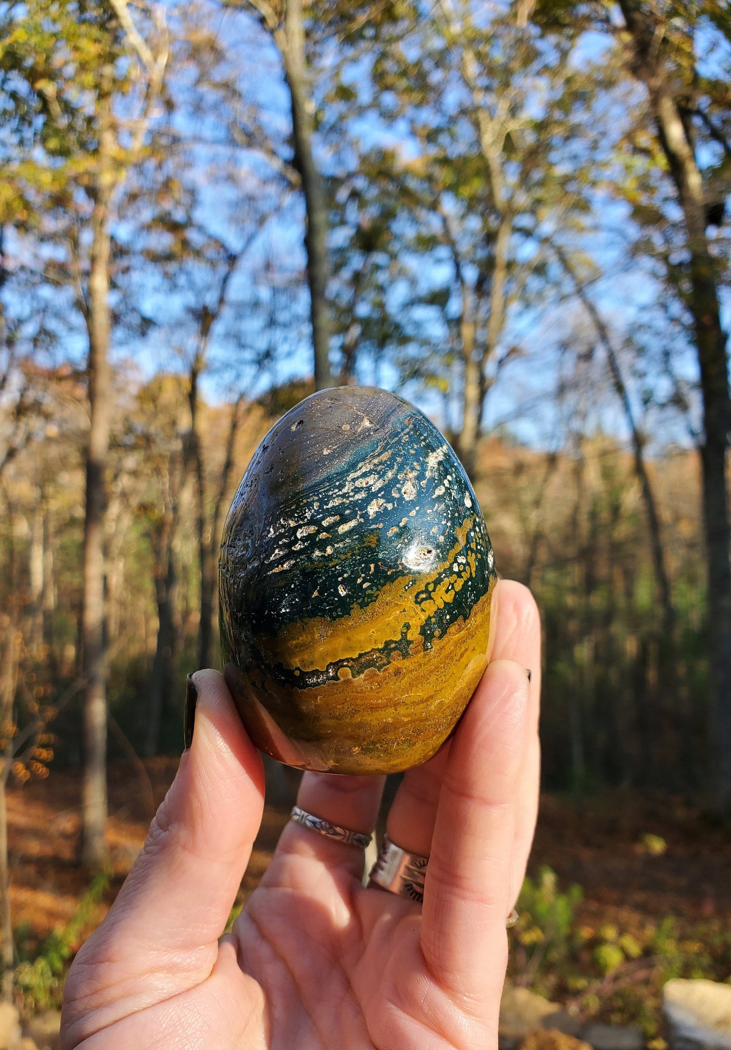 Ocean Jasper Freeform. Green Jasper. Rare Jasper.  Polished Crystal. Meditation Tool.