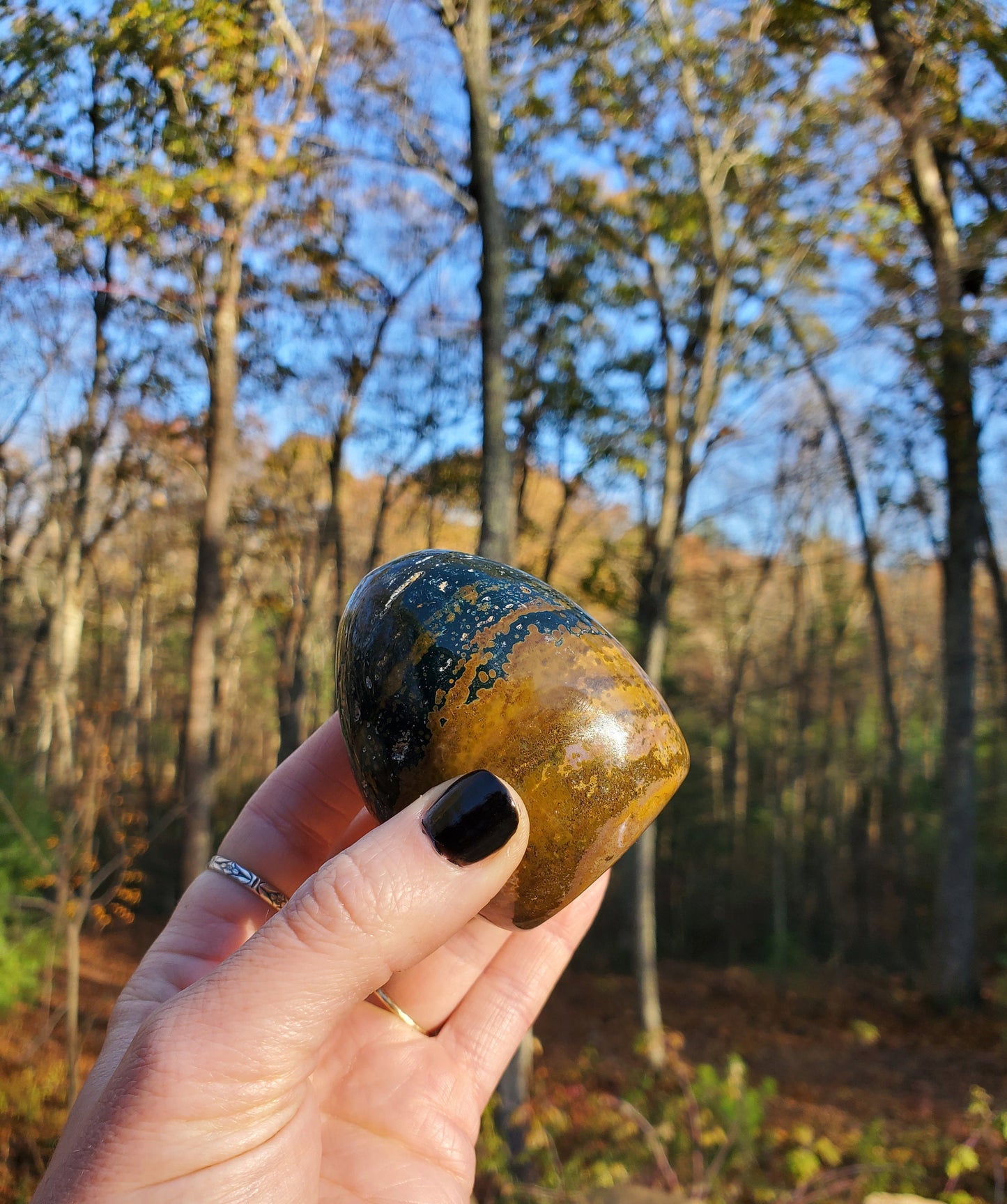 Ocean Jasper Freeform. Green Jasper. Rare Jasper.  Polished Crystal. Meditation Tool.